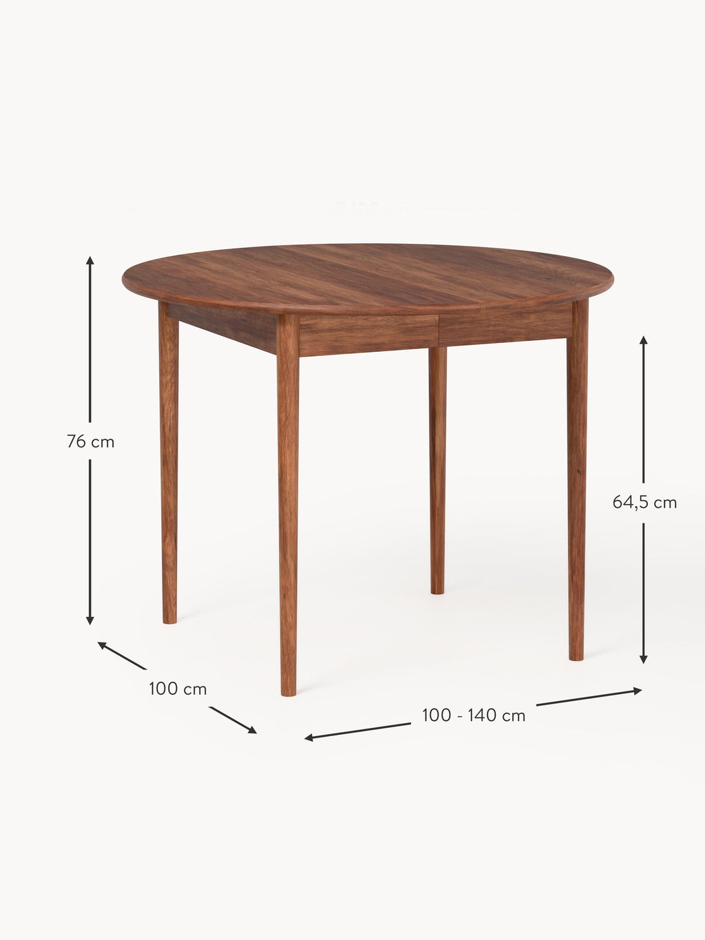 Paul Round Extendable Dining Table, in various sizes