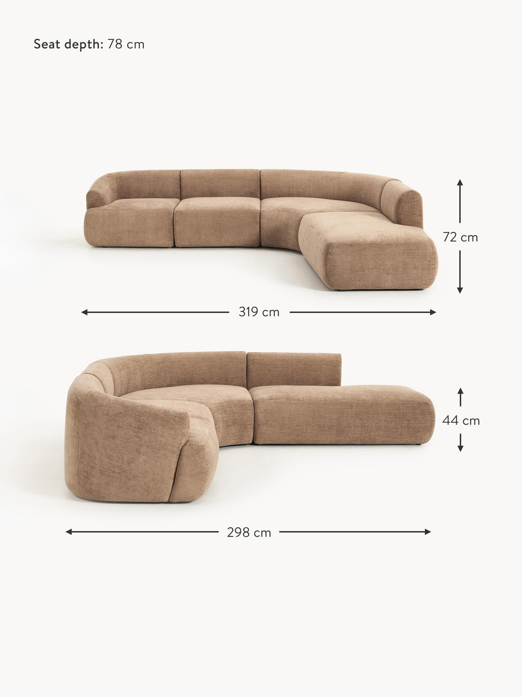 Sofia Modular Corner Sofa (4-seater)
