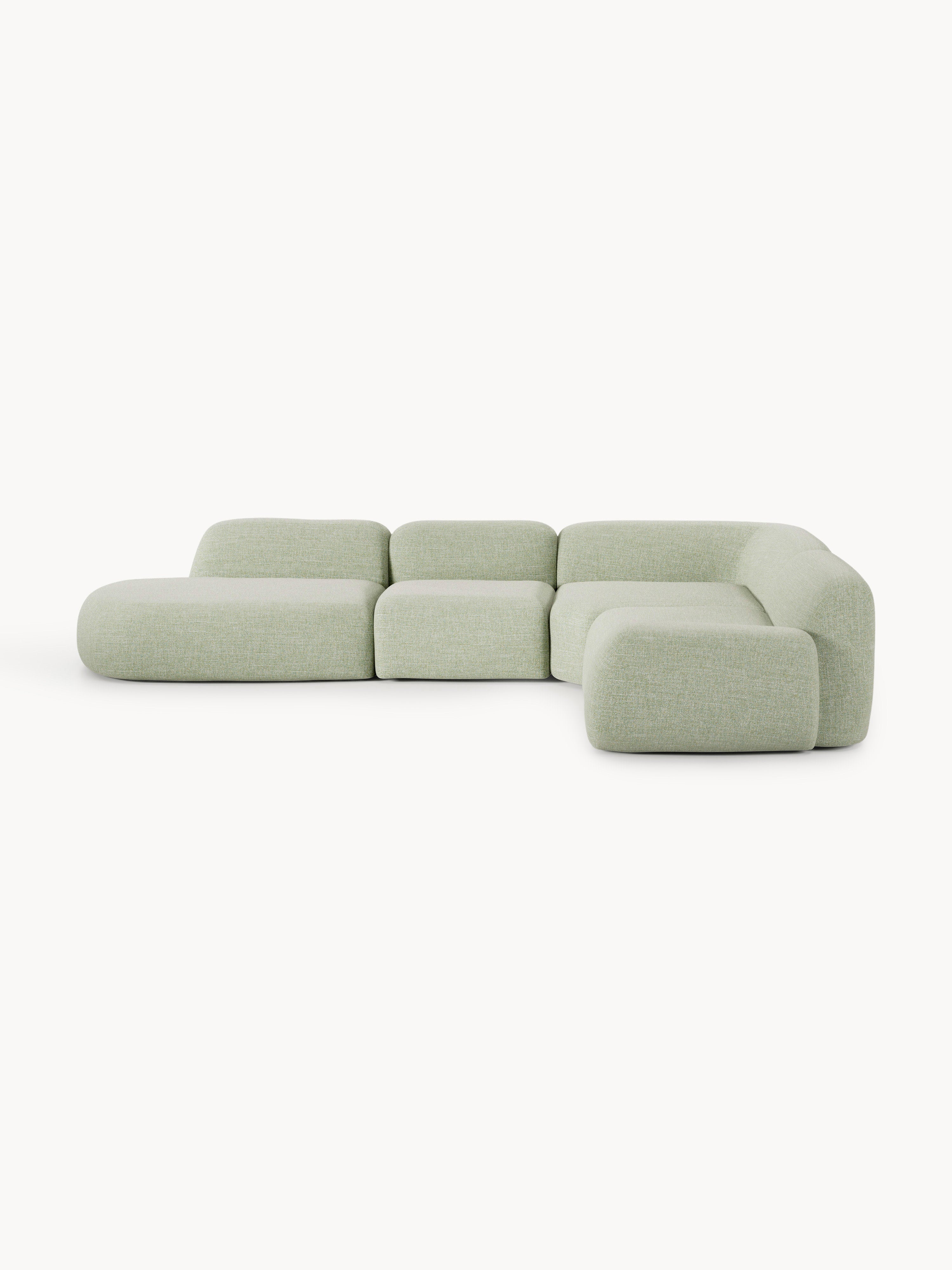 Gallery image 1 - XL Modular Bouclé Corner Sofa Wolke with Chaise End