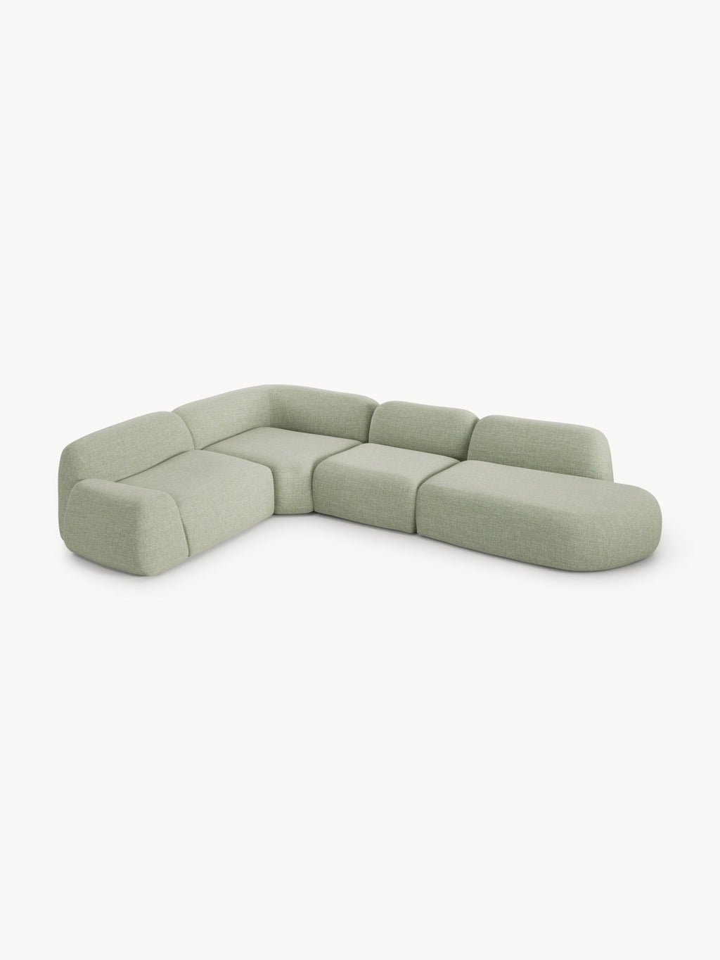 Wolke XL Modular Bouclé Corner Sofa with Chaise End