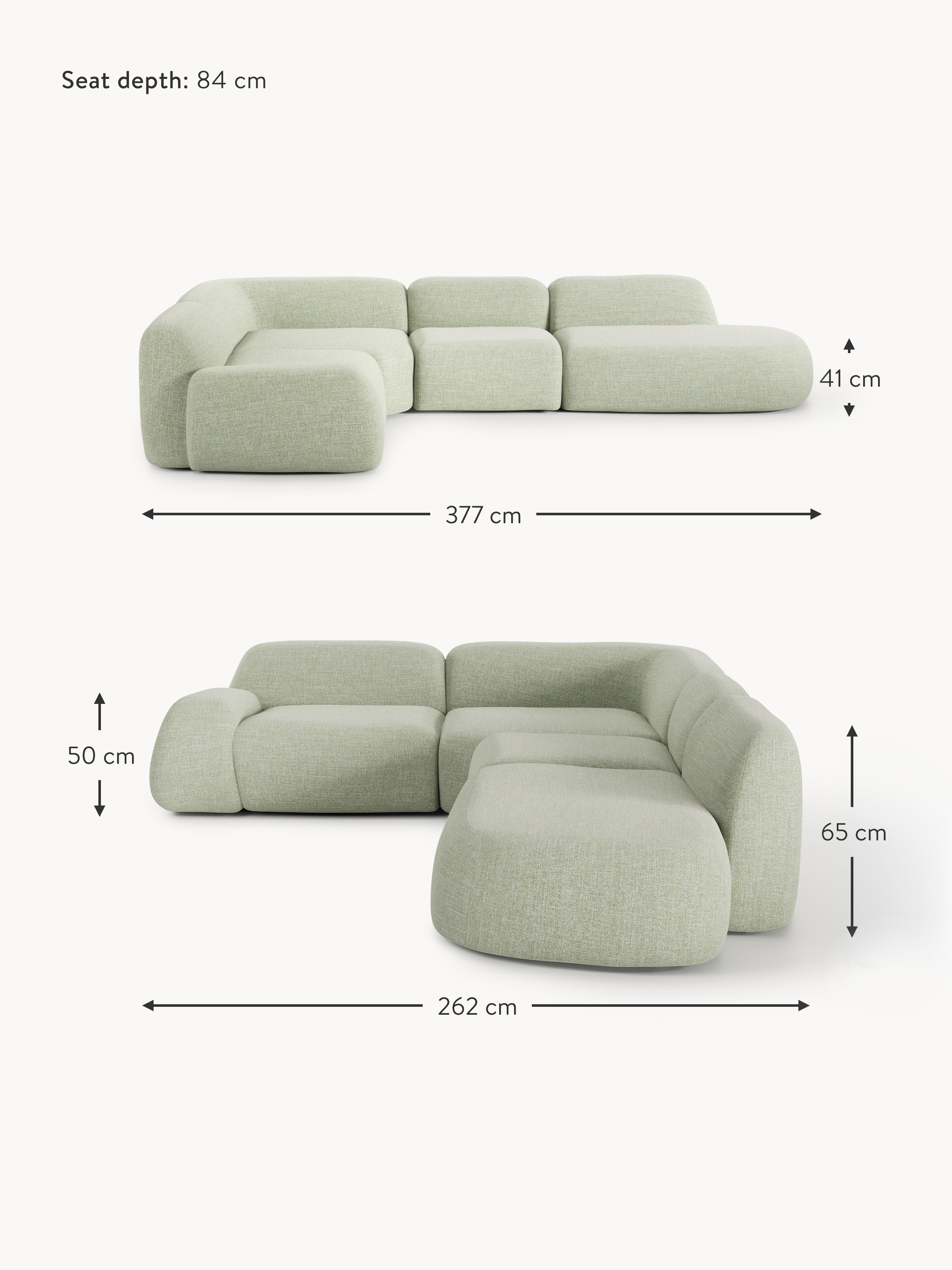Wolke XL Modular Bouclé Corner Sofa with Chaise End