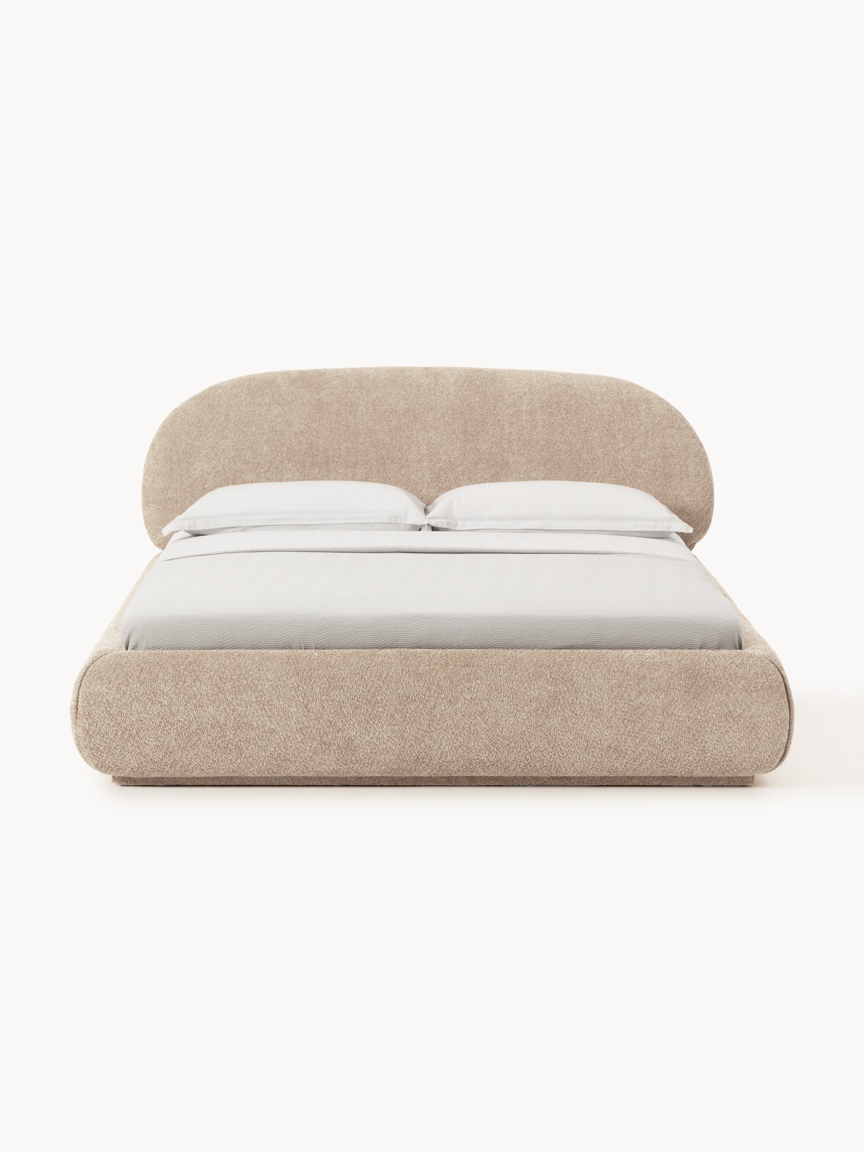 Alba Upholstered Teddy Bouclé Bed with Storage