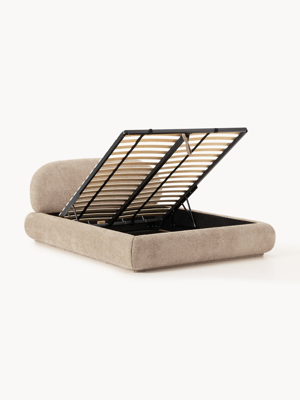 Alba Upholstered Teddy Bouclé Bed with Storage