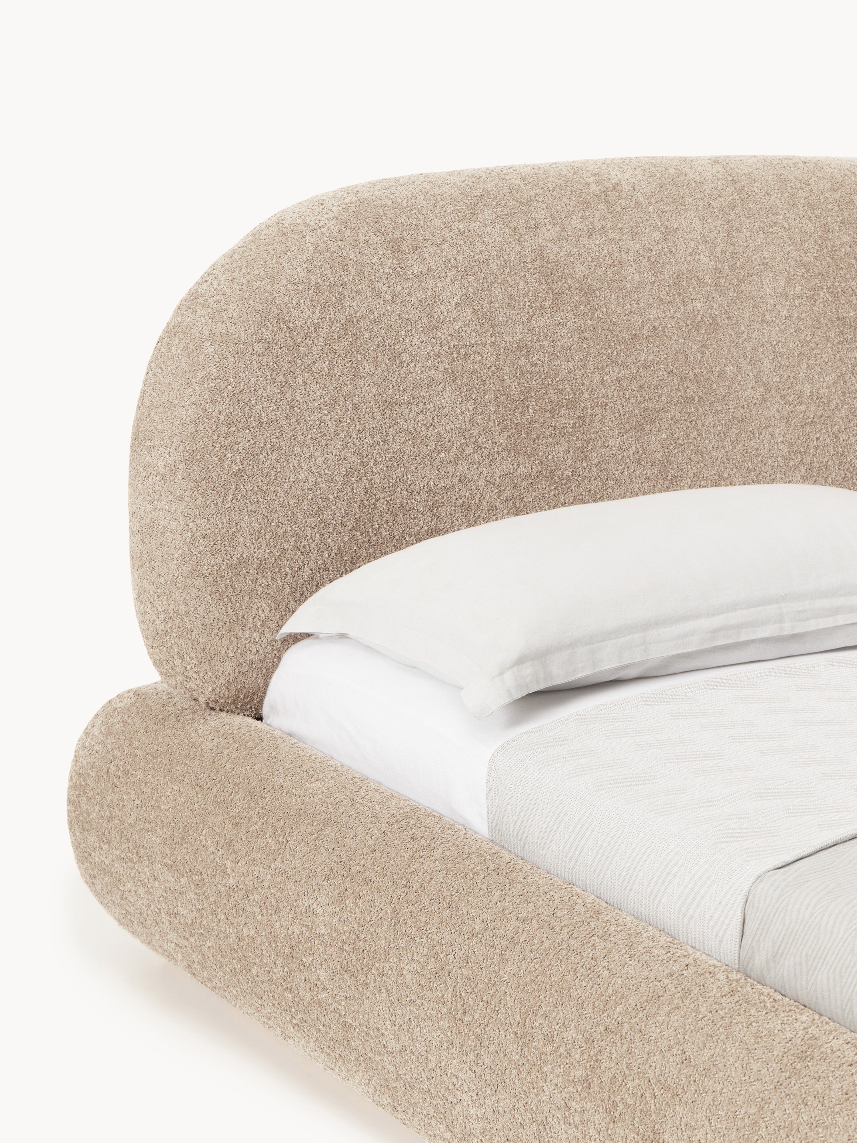 Alba Upholstered Teddy Bouclé Bed with Storage