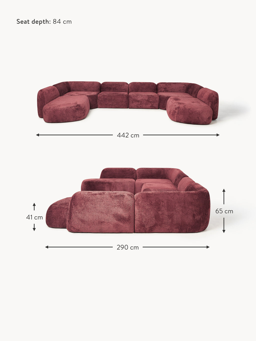 Wolke XL Modular Teddy Bouclé Sofa