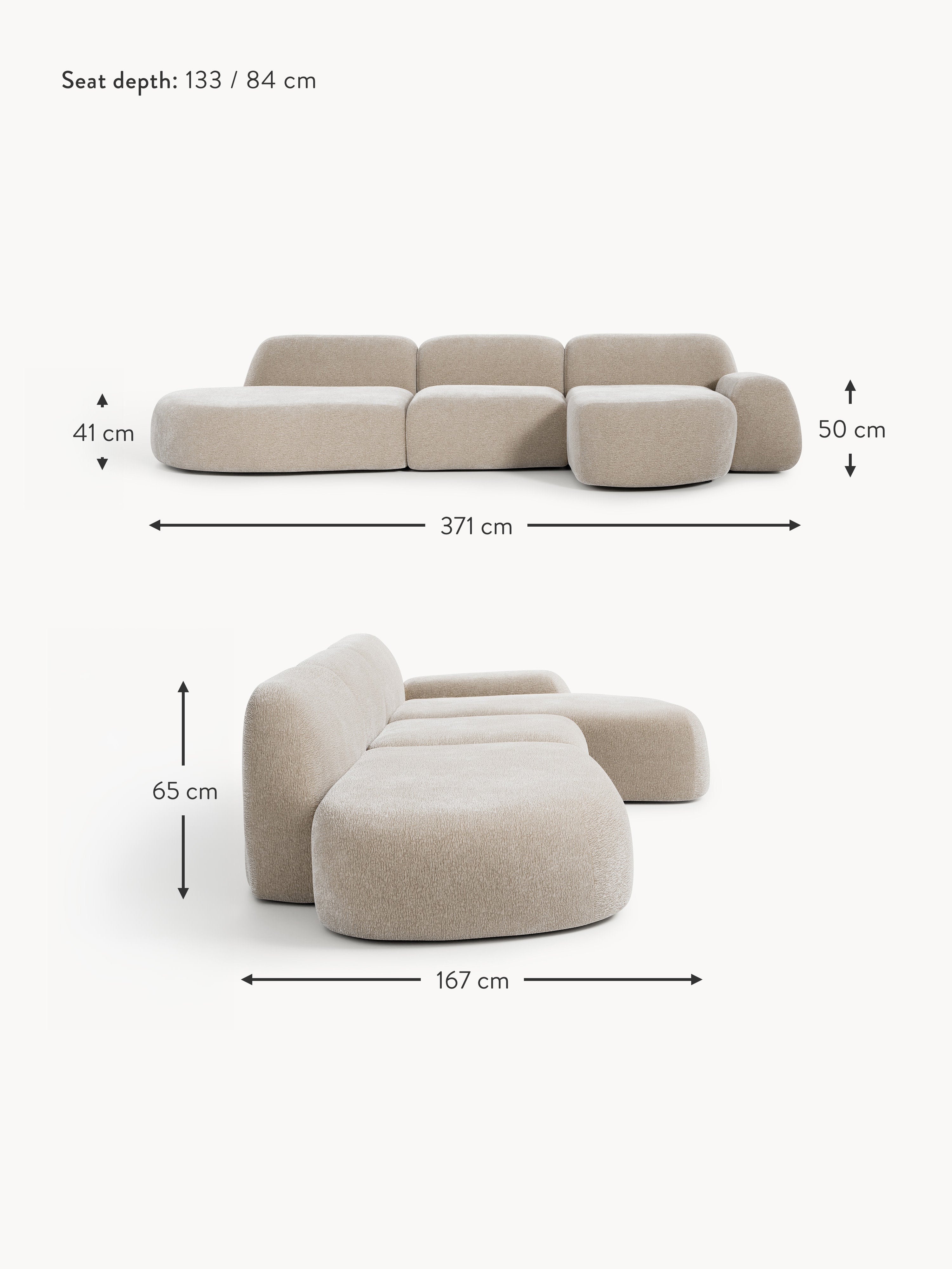 Wolke Modular Corner Sofa (4-seater) with Chaise End