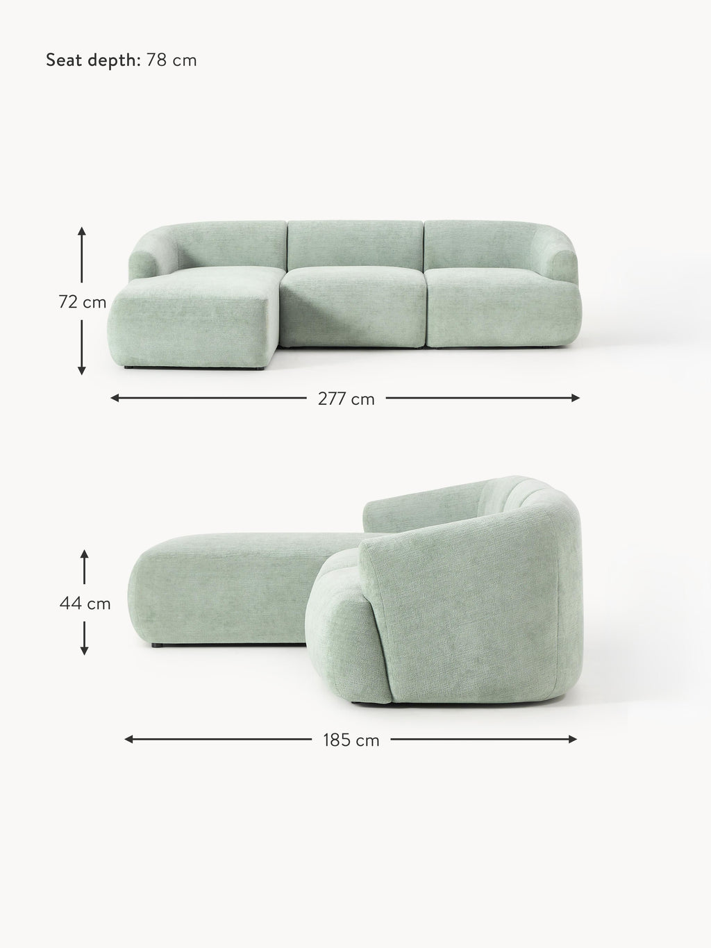 Sofia Modular Bouclé Sofa (4-seater)