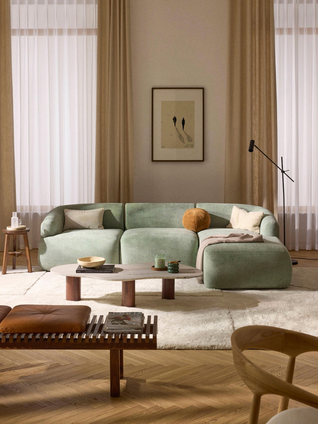 Sofia Modular Bouclé Sofa (4-seater)