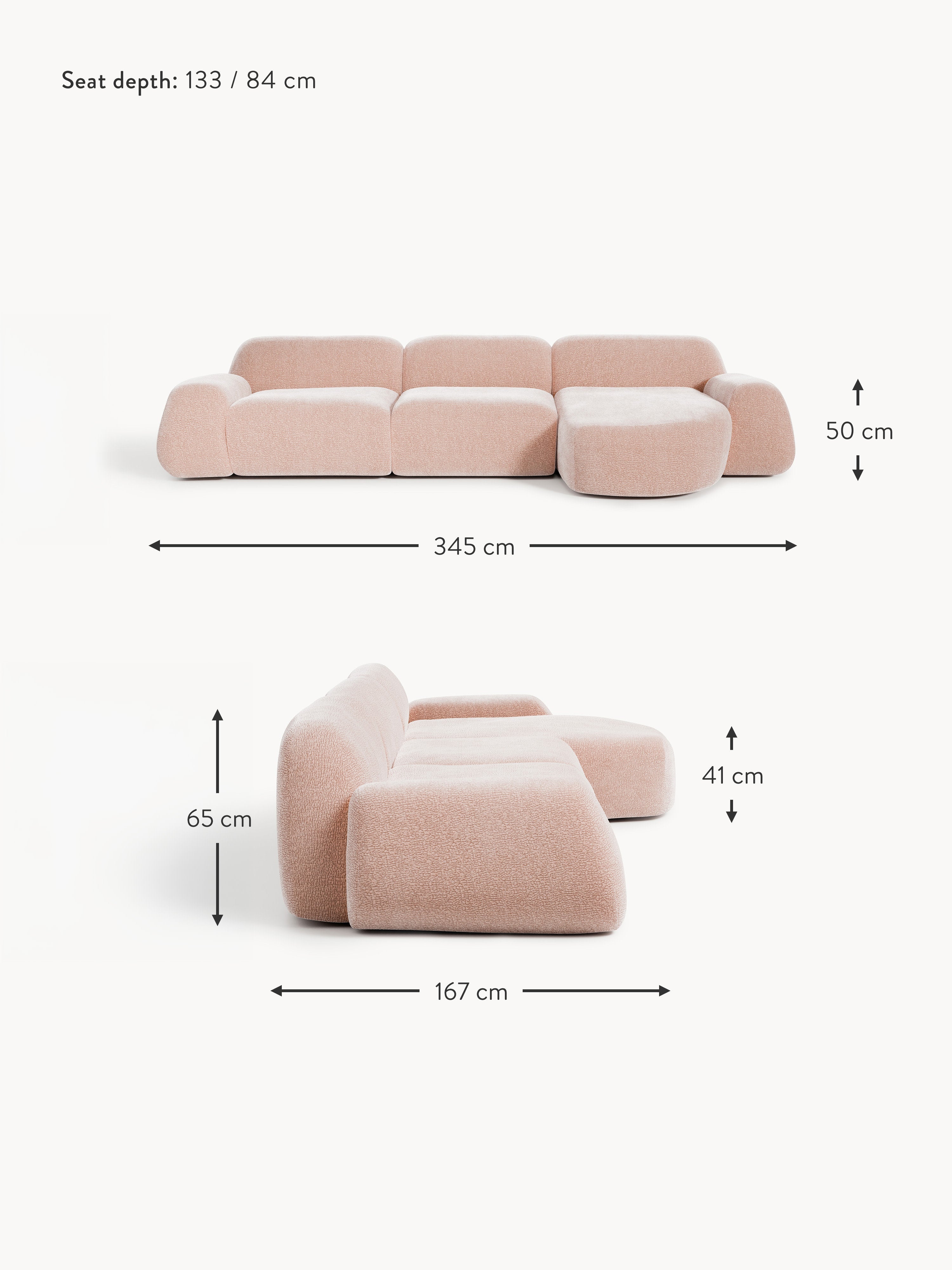 Wolke Modular Teddy Corner Sofa (4-seater)