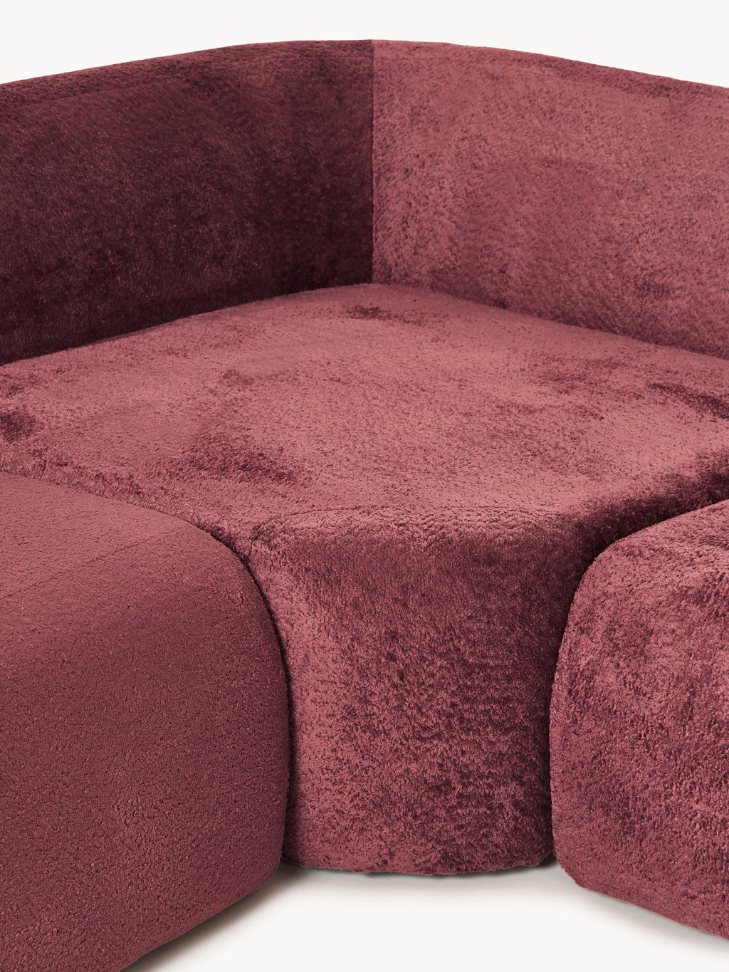 Wolke XL Modular Teddy Bouclé Corner Sofa with Chaise End