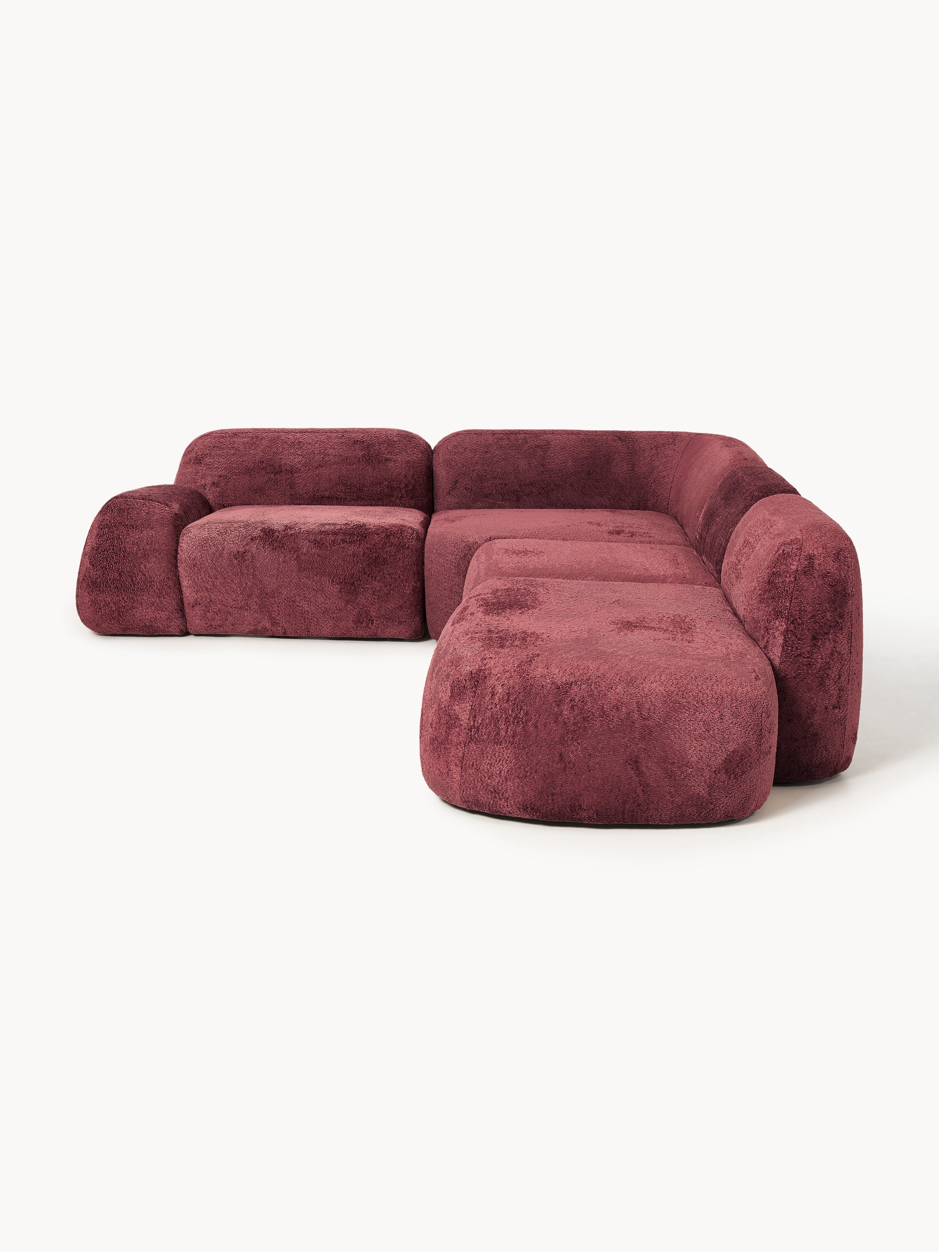 Wolke XL Modular Teddy Bouclé Corner Sofa with Chaise End