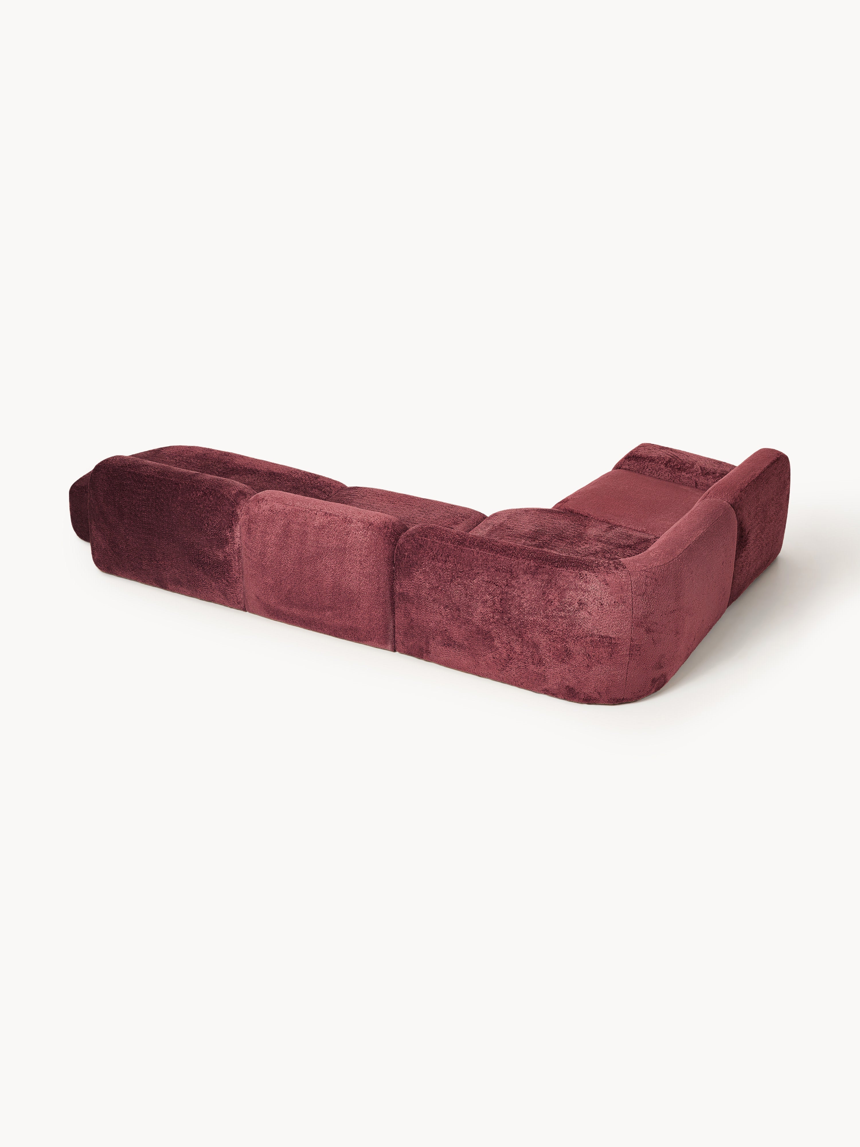 Wolke XL Modular Teddy Bouclé Corner Sofa with Chaise End