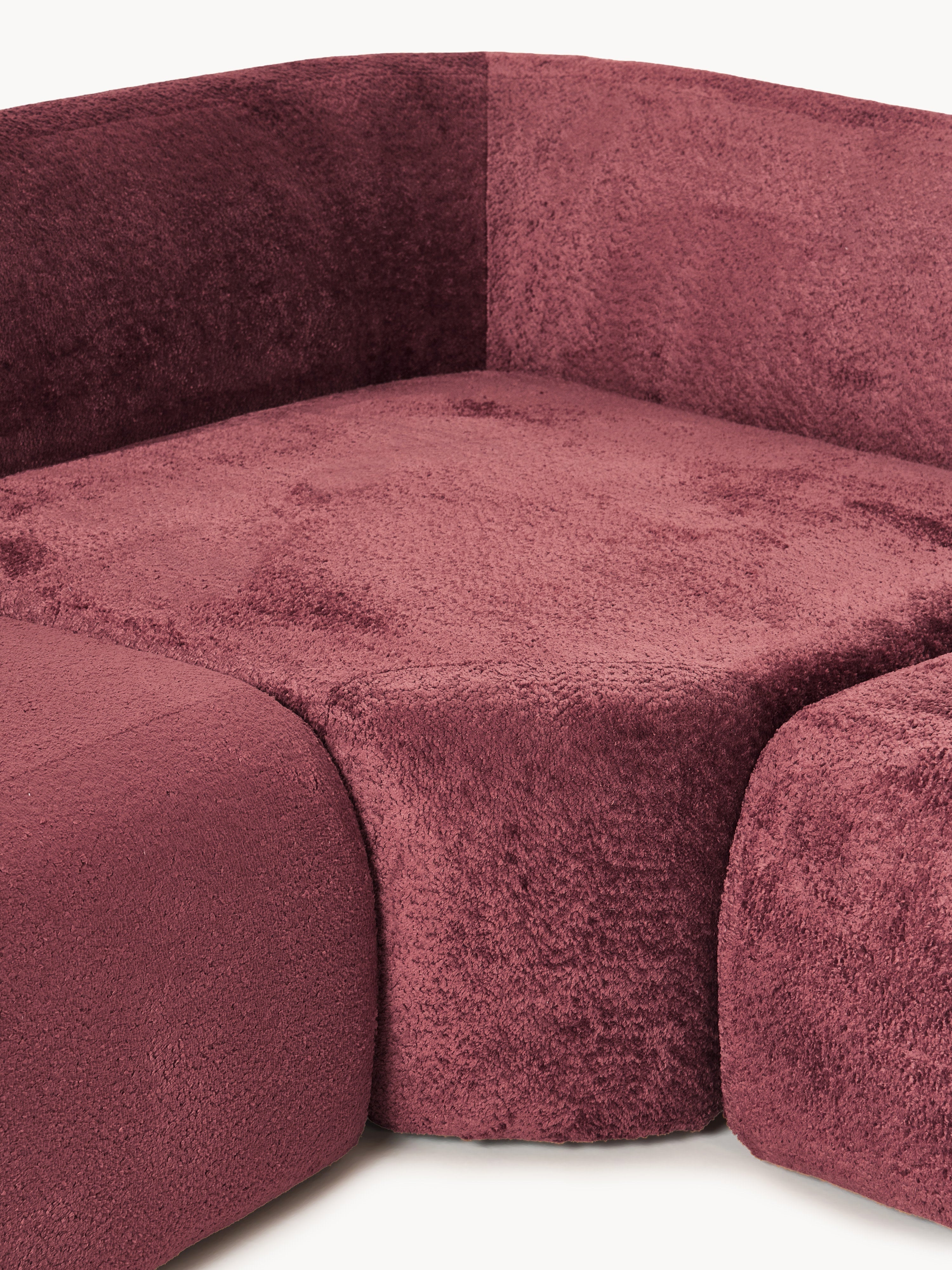 Wolke XL Modular Teddy Bouclé Corner Sofa with Chaise End