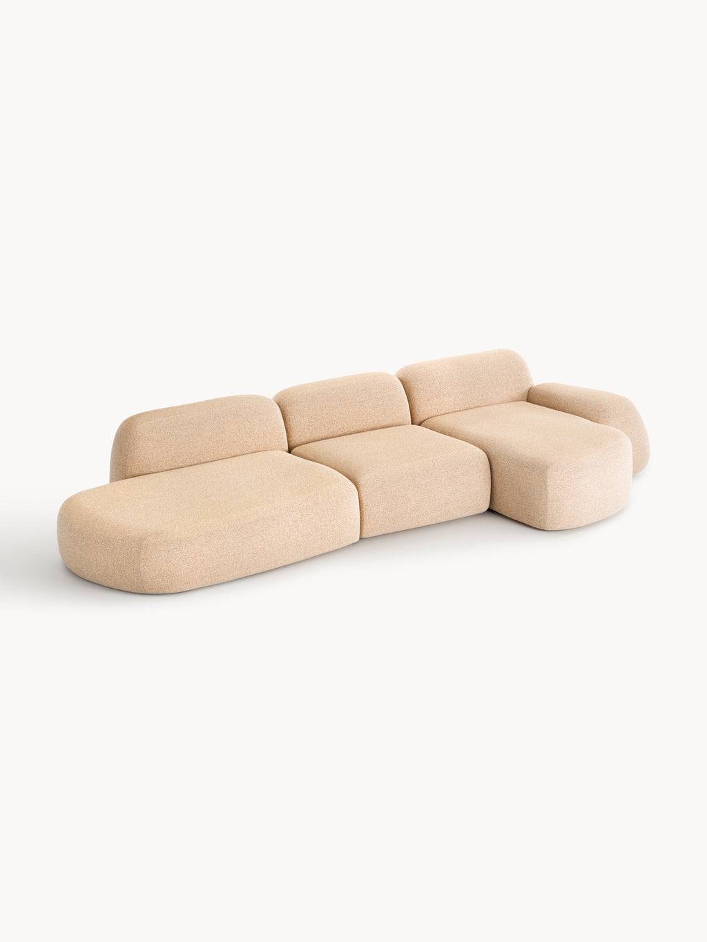 Wolke Modular Bouclé Corner Sofa (4-seater) with Chaise End