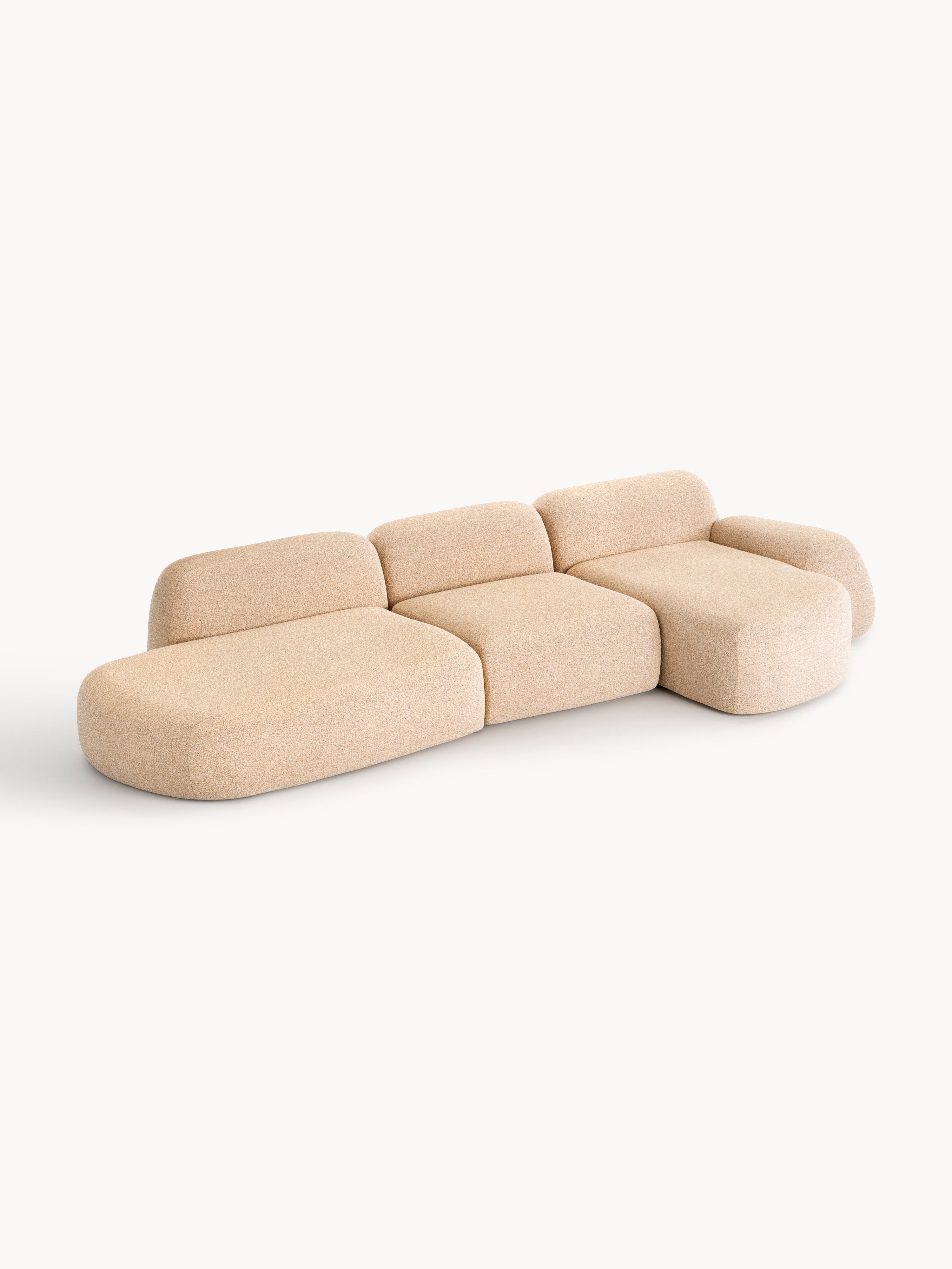 Wolke Modular Bouclé Corner Sofa (4-seater) with Chaise End
