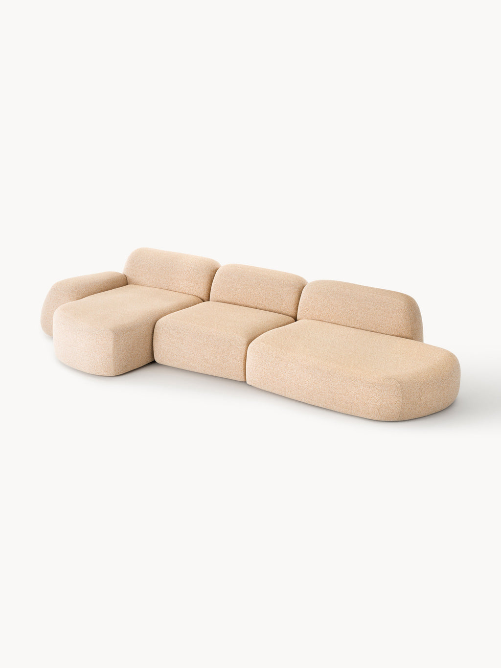 Wolke Modular Bouclé Corner Sofa (4-seater) with Chaise End