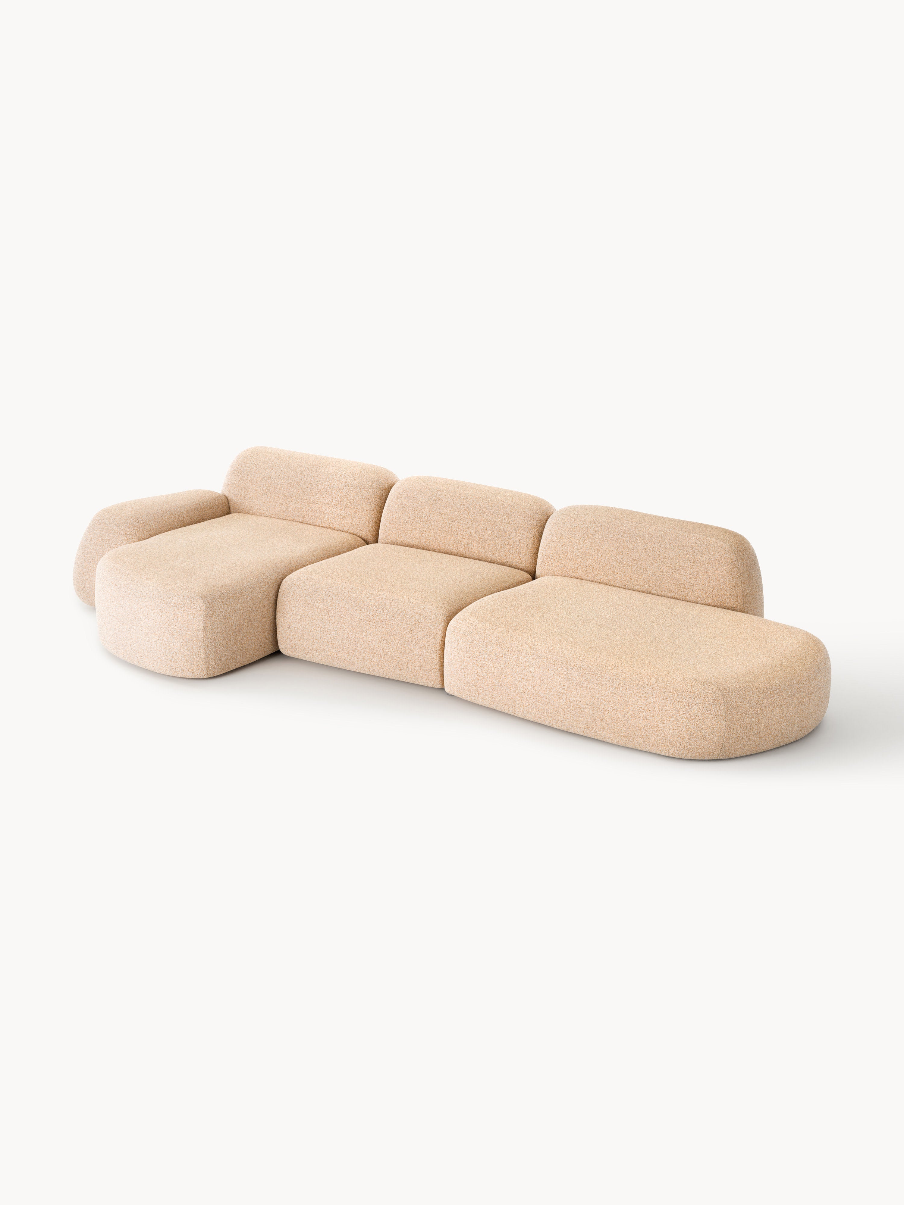 Wolke Modular Bouclé Corner Sofa (4-seater) with Chaise End