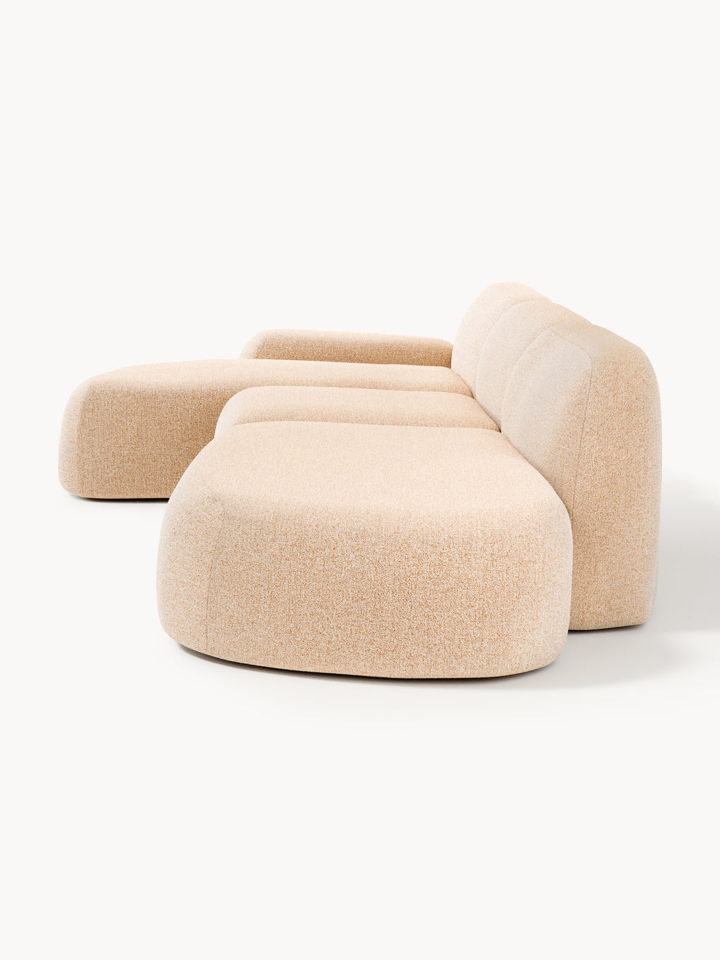 Wolke Modular Bouclé Corner Sofa (4-seater) with Chaise End