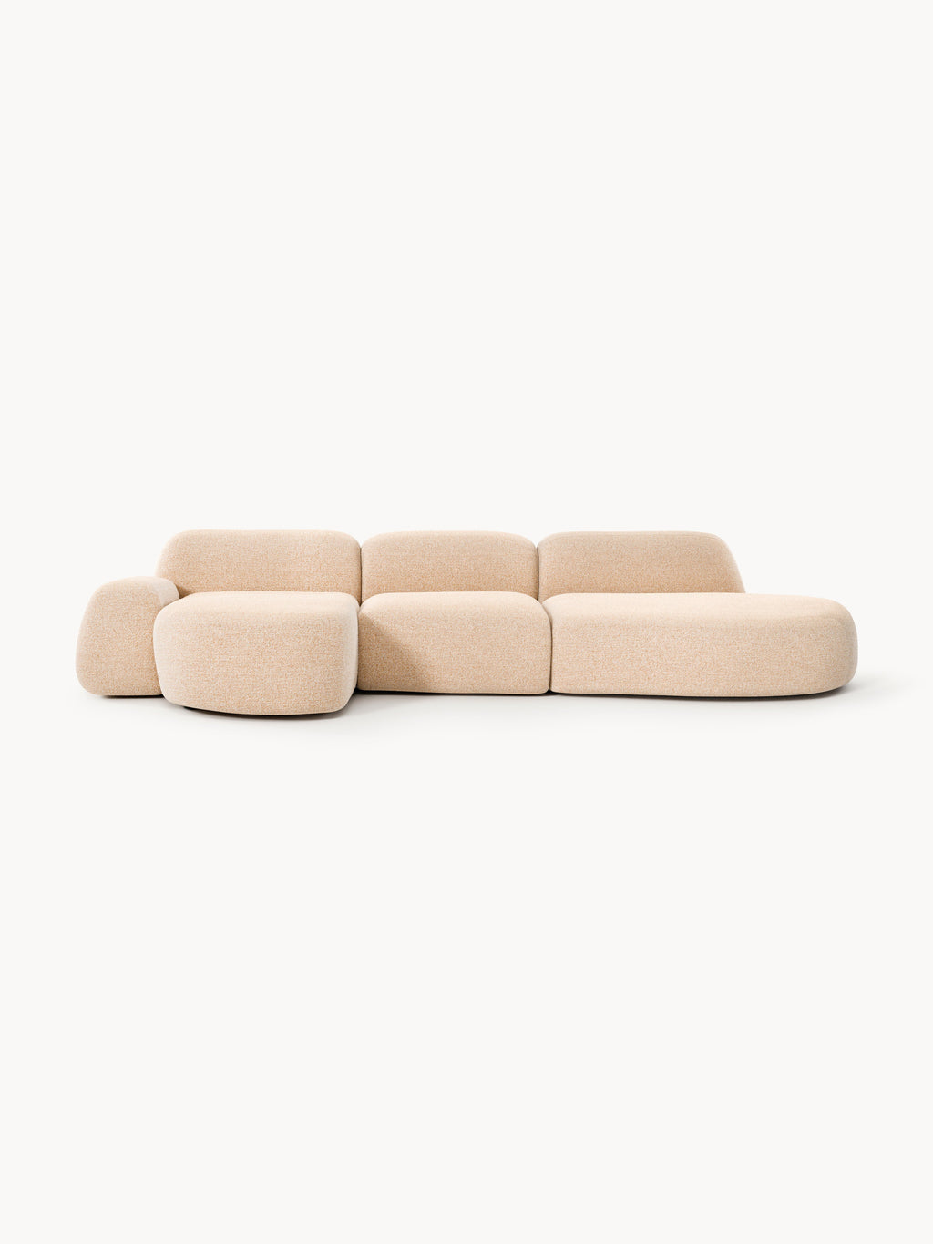 Wolke Modular Bouclé Corner Sofa (4-seater) with Chaise End