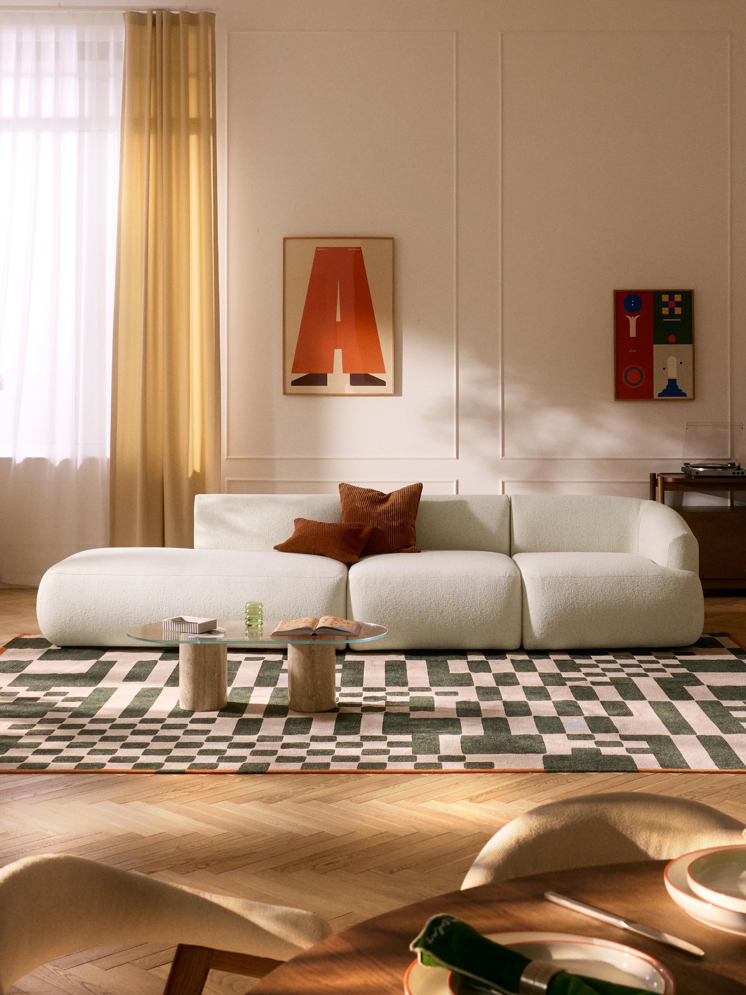 Sofia Modular Bouclé Chaise (4-seater)