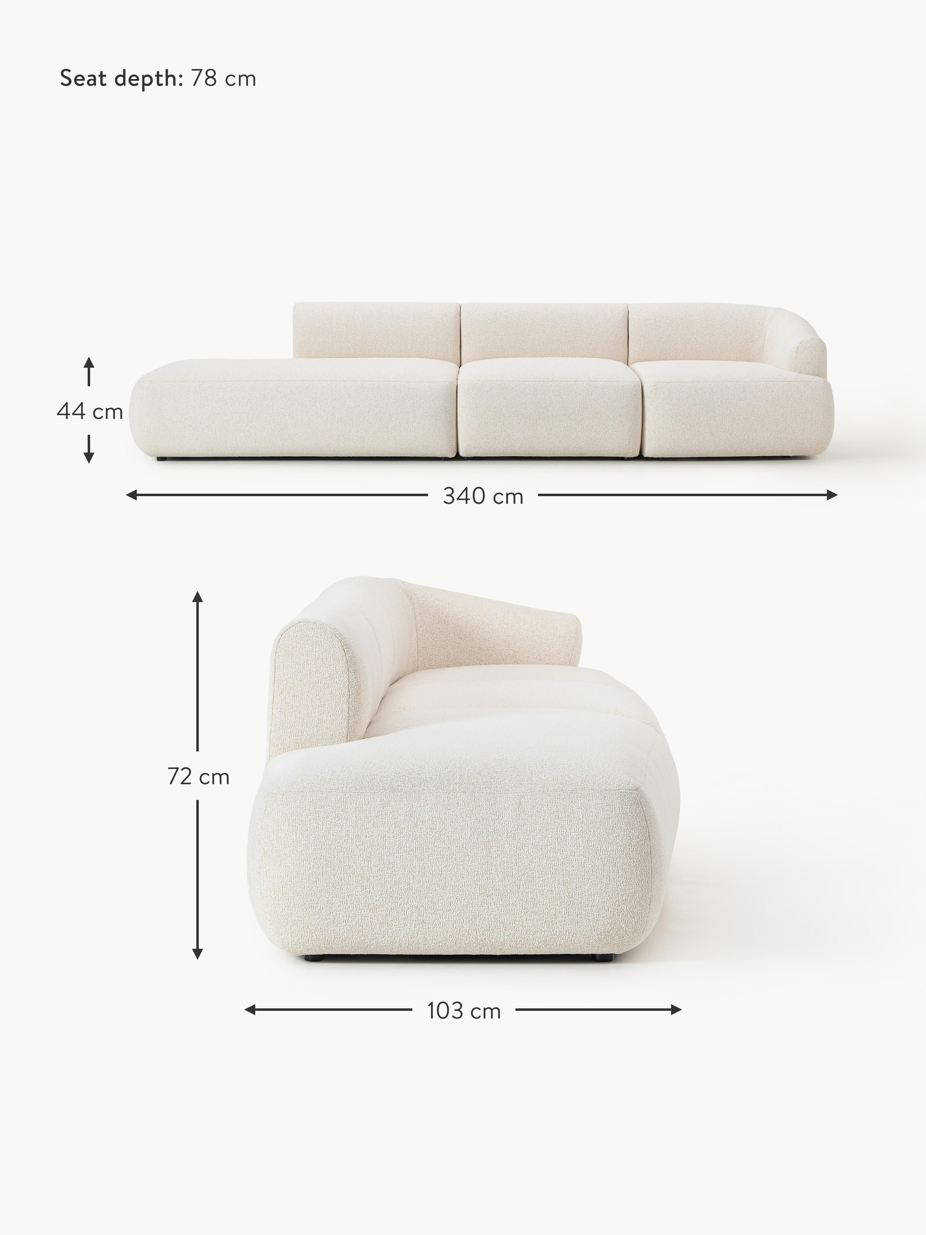 Sofia Modular Bouclé Chaise (4-seater)