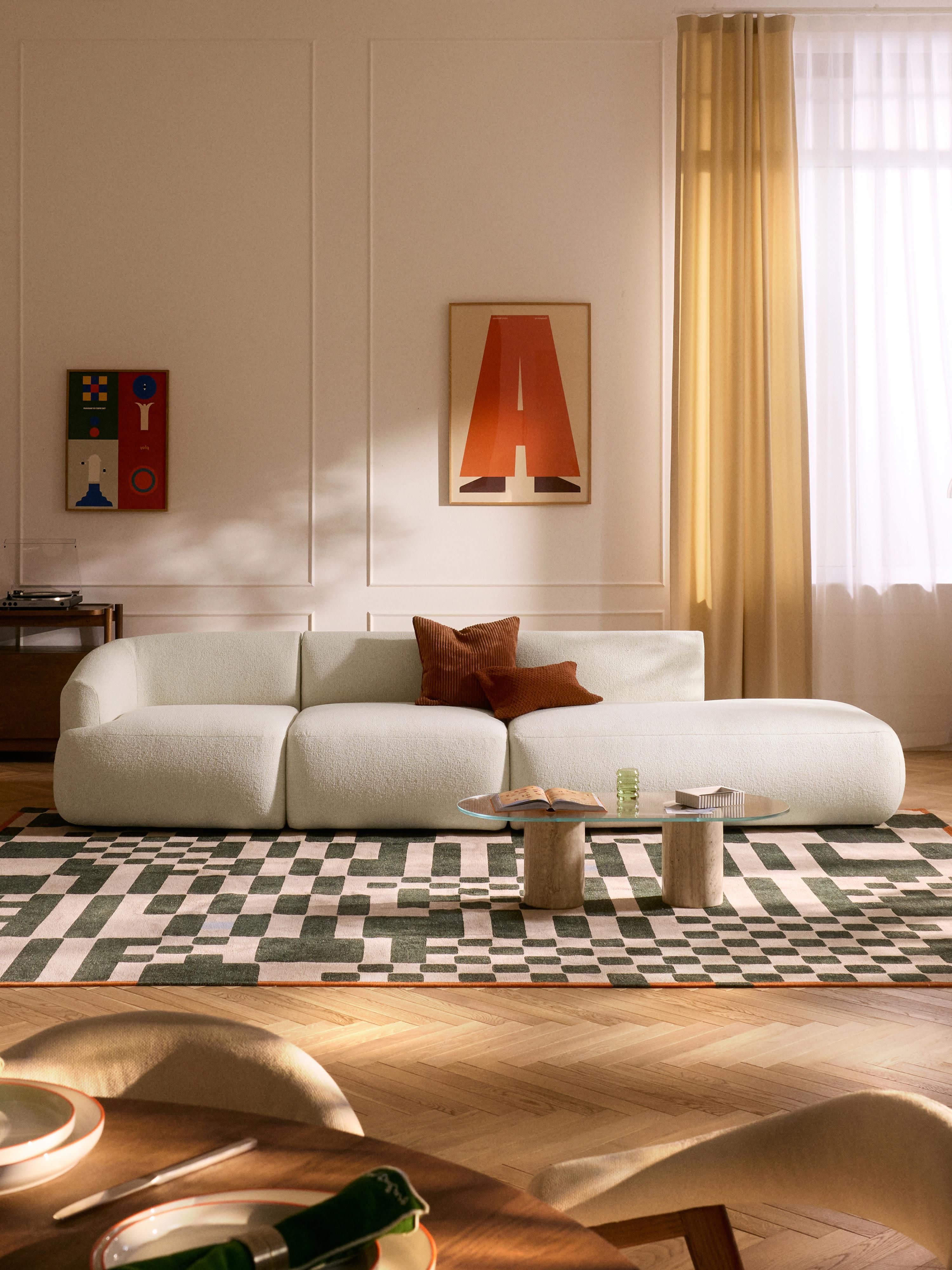 Sofia Modular Bouclé Chaise (4-seater)