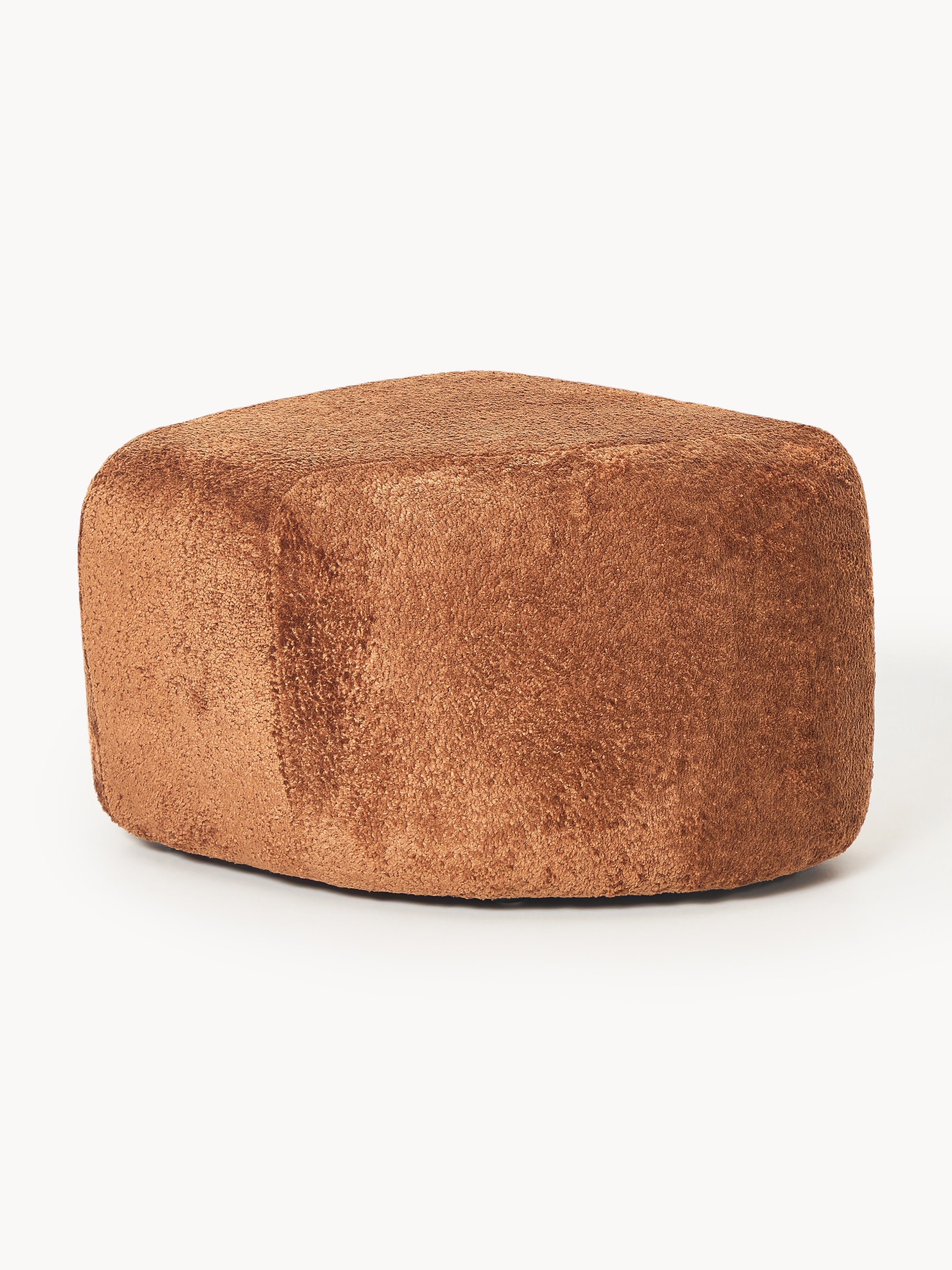Gallery image 1 - Oval Teddy Bouclé Ottoman Wolke