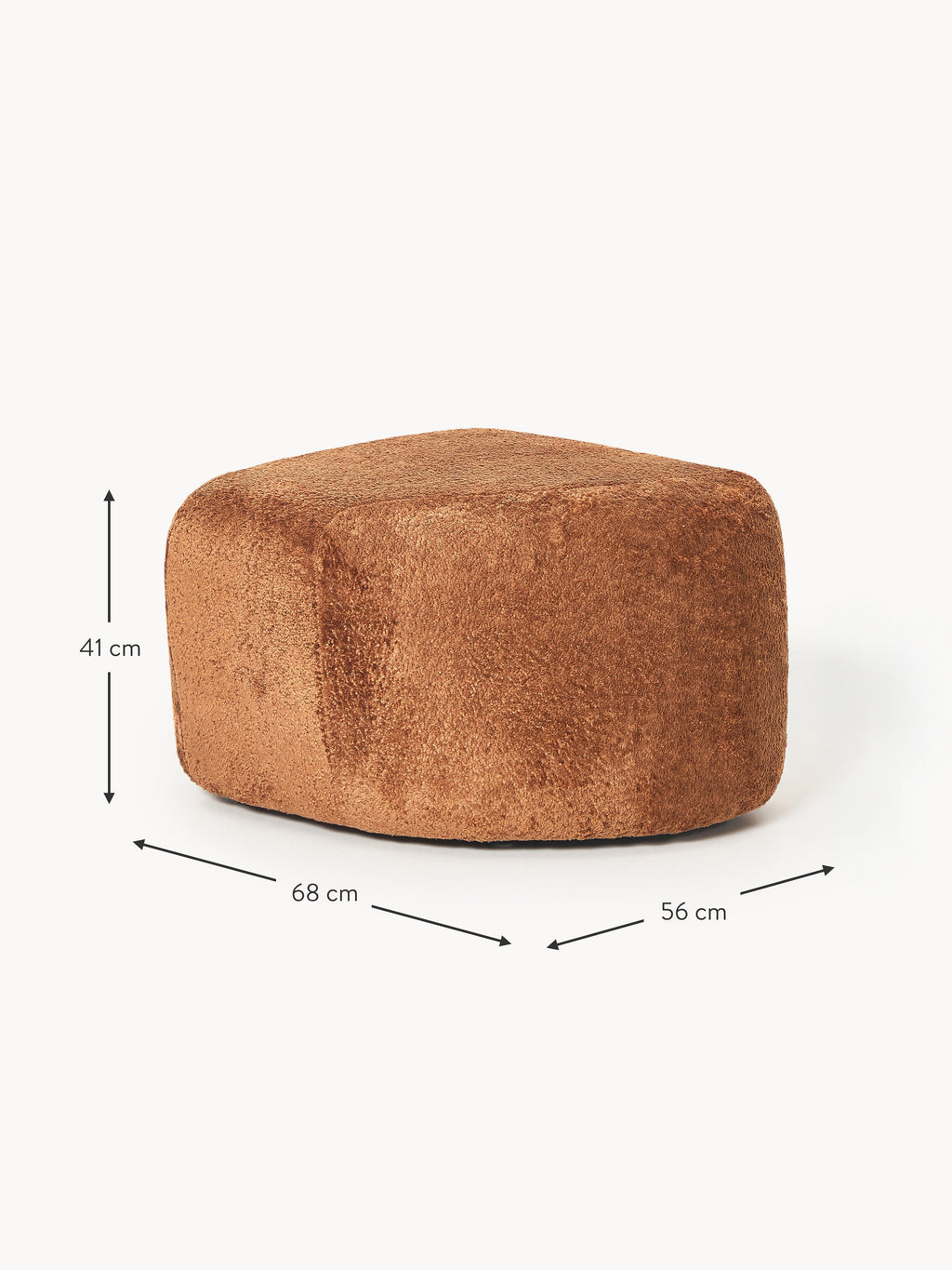 Wolke Oval Teddy Bouclé Ottoman