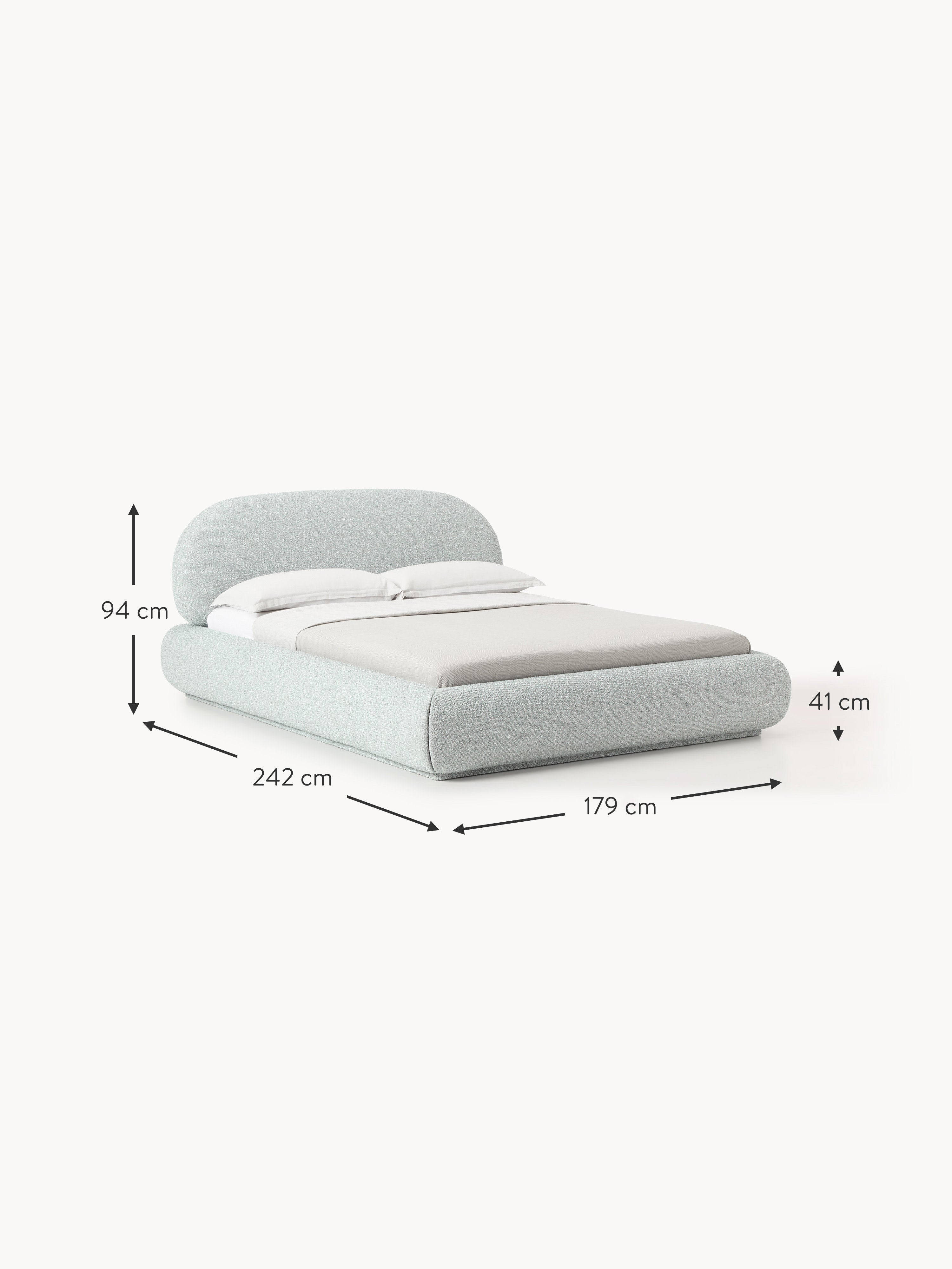 Alba Upholstered Bouclé Bed with Storage