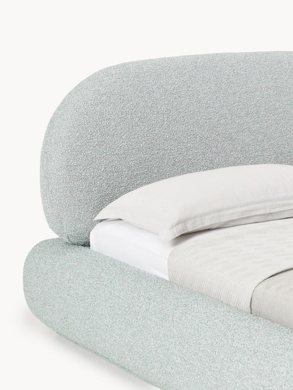 Alba Upholstered Bouclé Bed with Storage