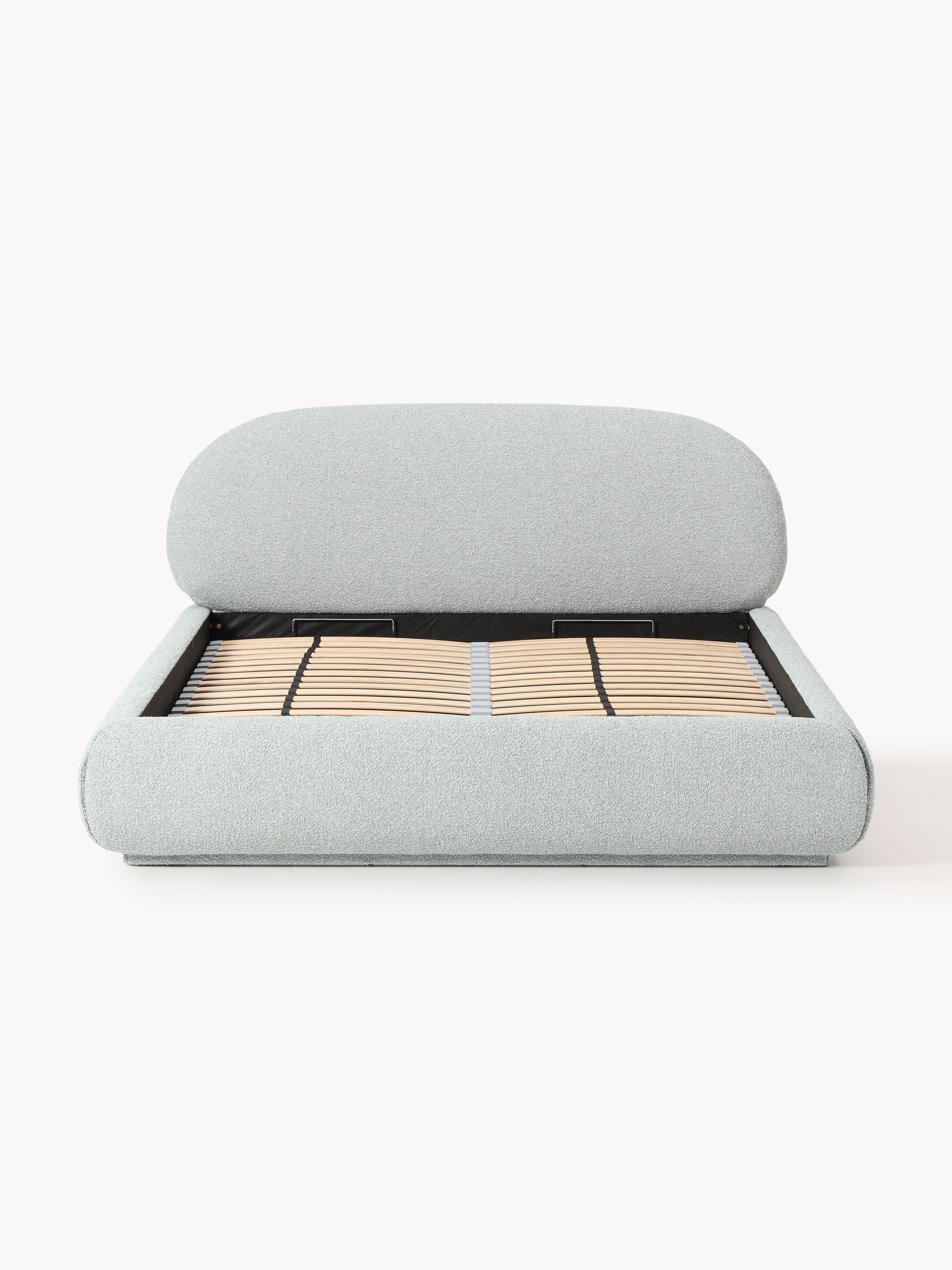 Alba Upholstered Bouclé Bed with Storage