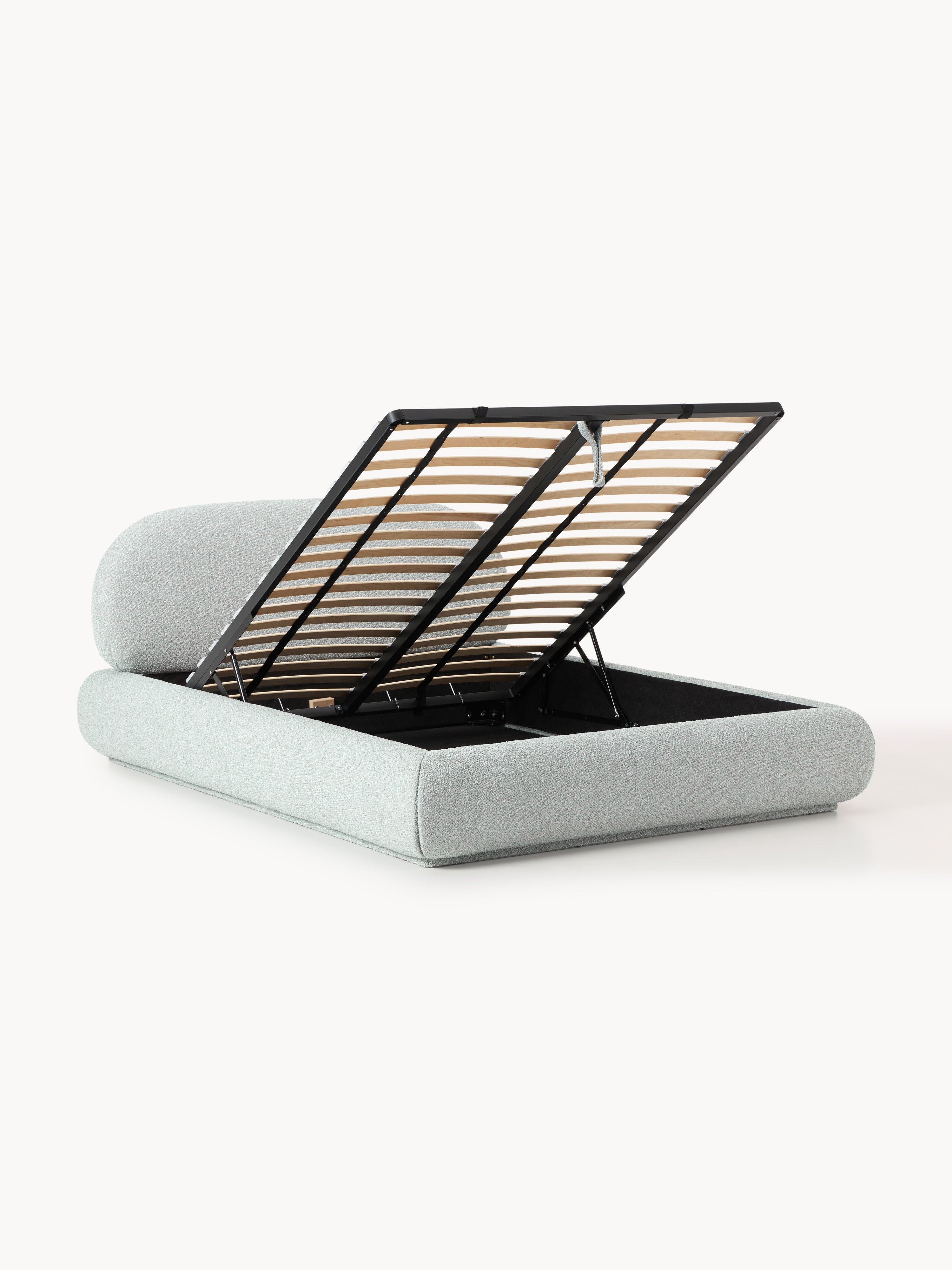 Alba Upholstered Bouclé Bed with Storage
