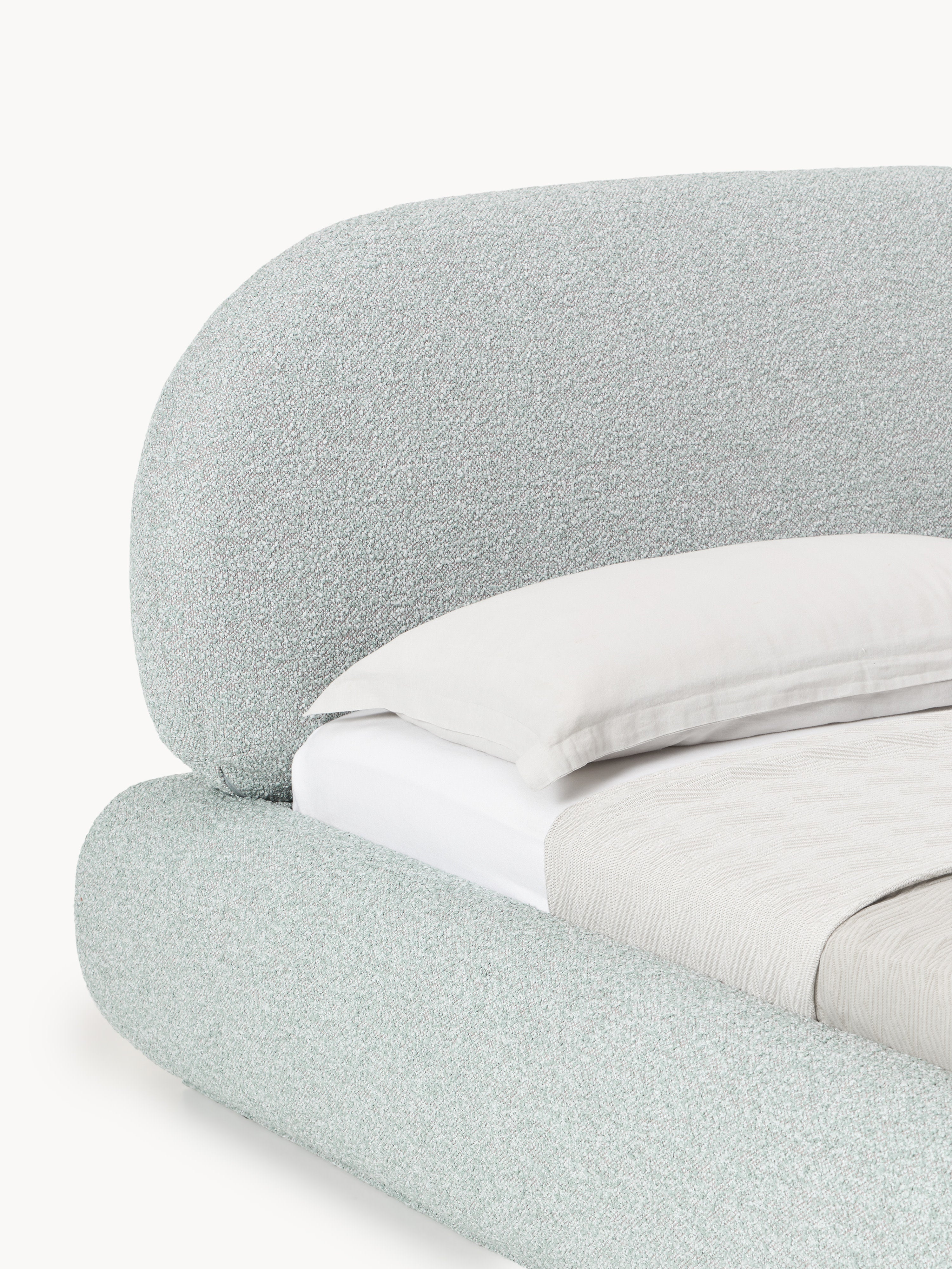 Alba Upholstered Bouclé Bed with Storage