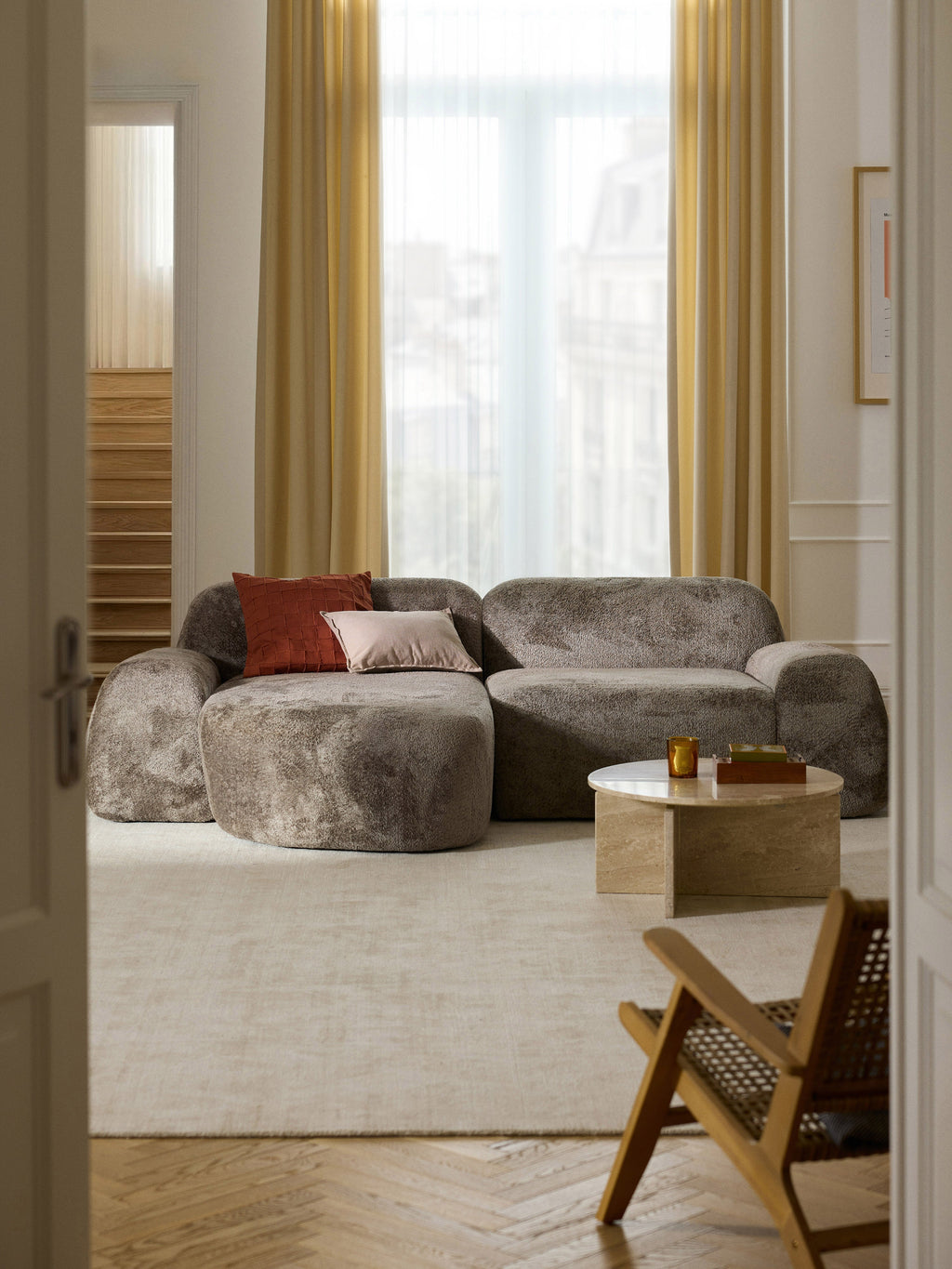 Wolke Teddy Bouclé Chaise Corner Module