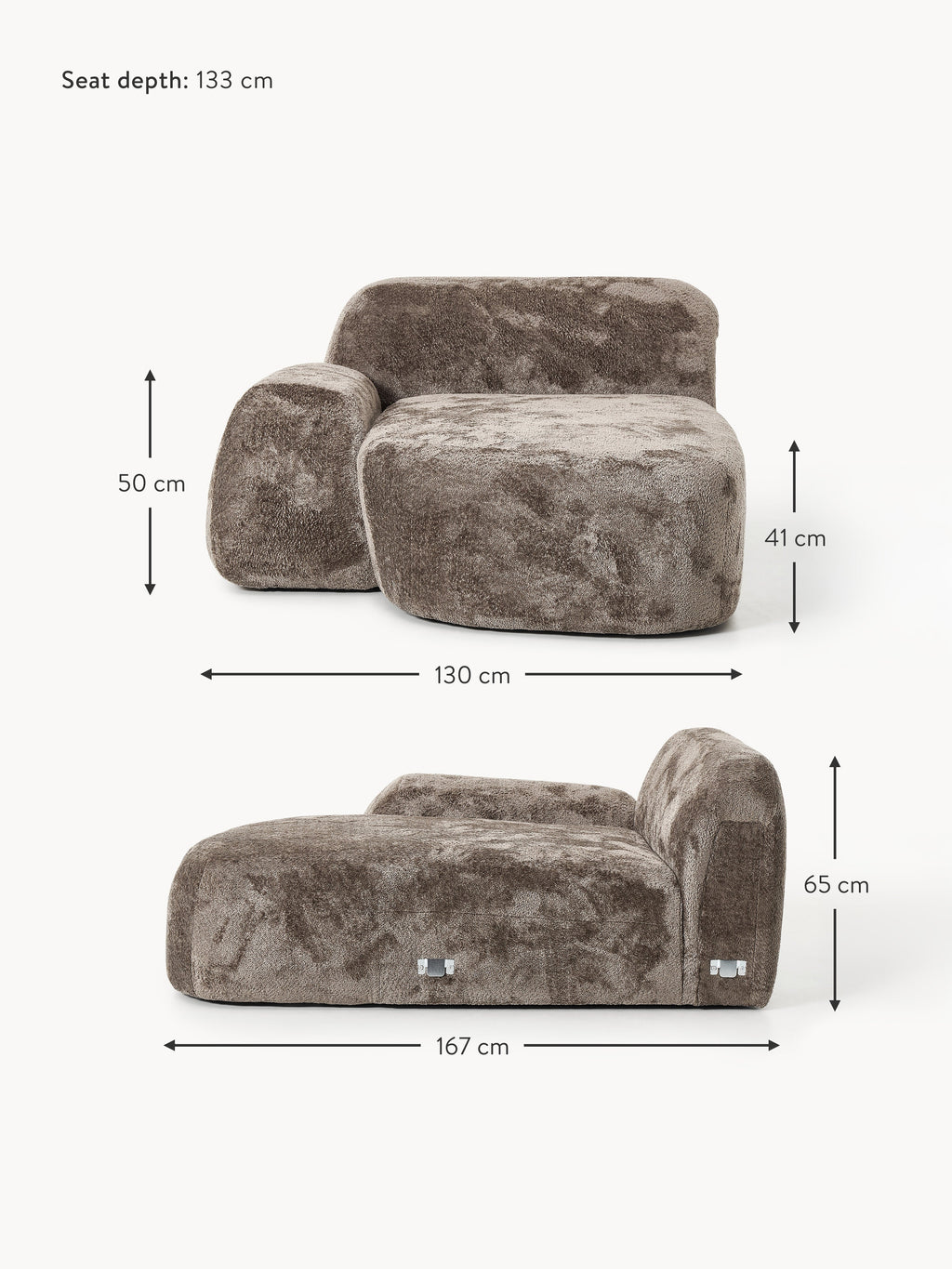 Wolke Teddy Bouclé Chaise Corner Module