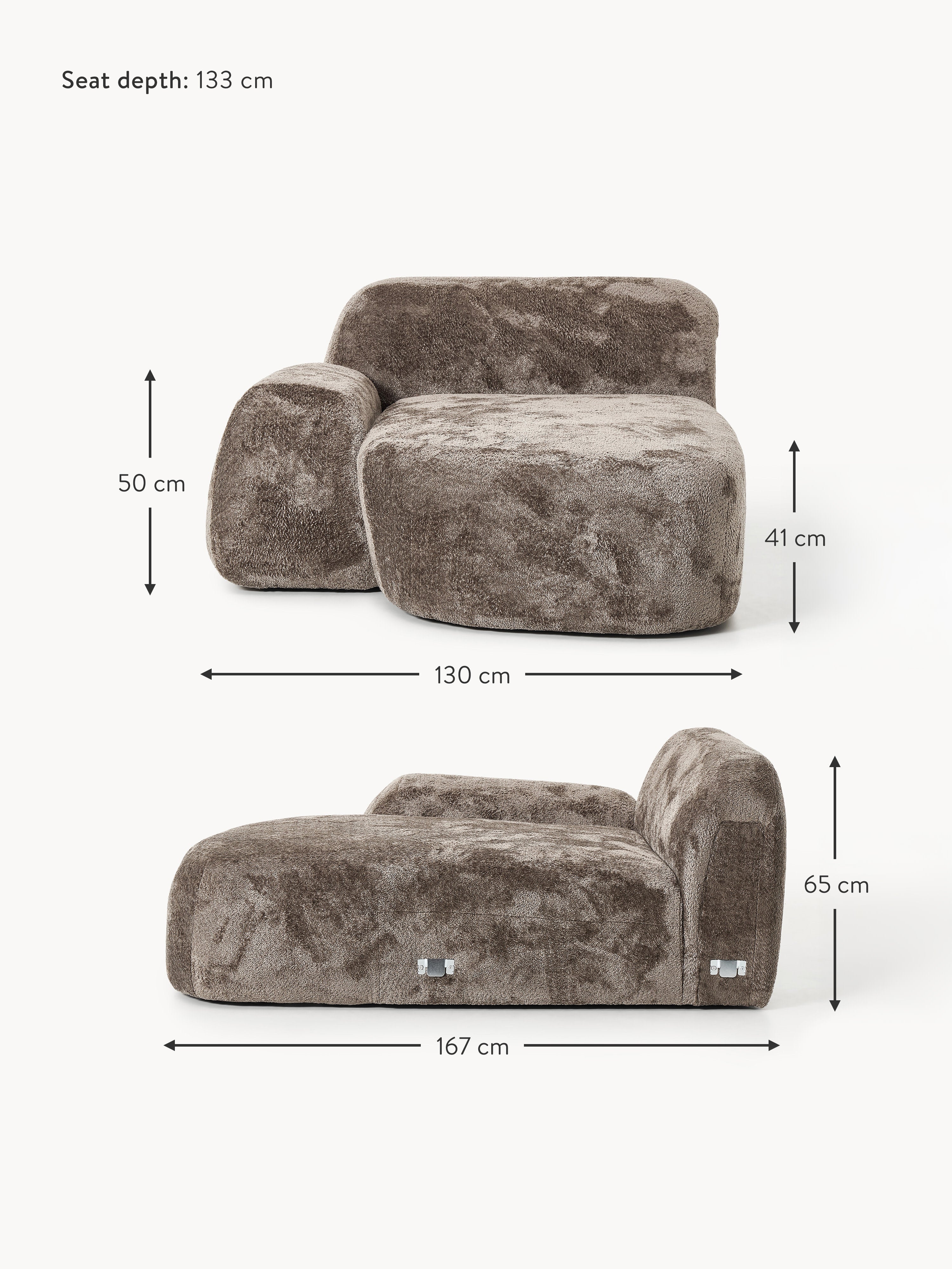 Wolke Teddy Bouclé Chaise Corner Module