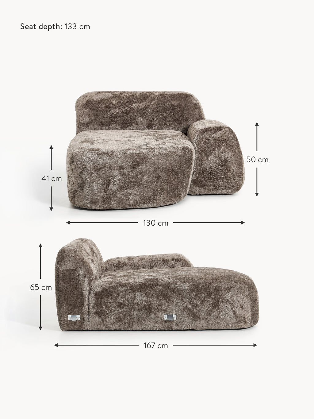 Wolke Teddy Bouclé Chaise Corner Module