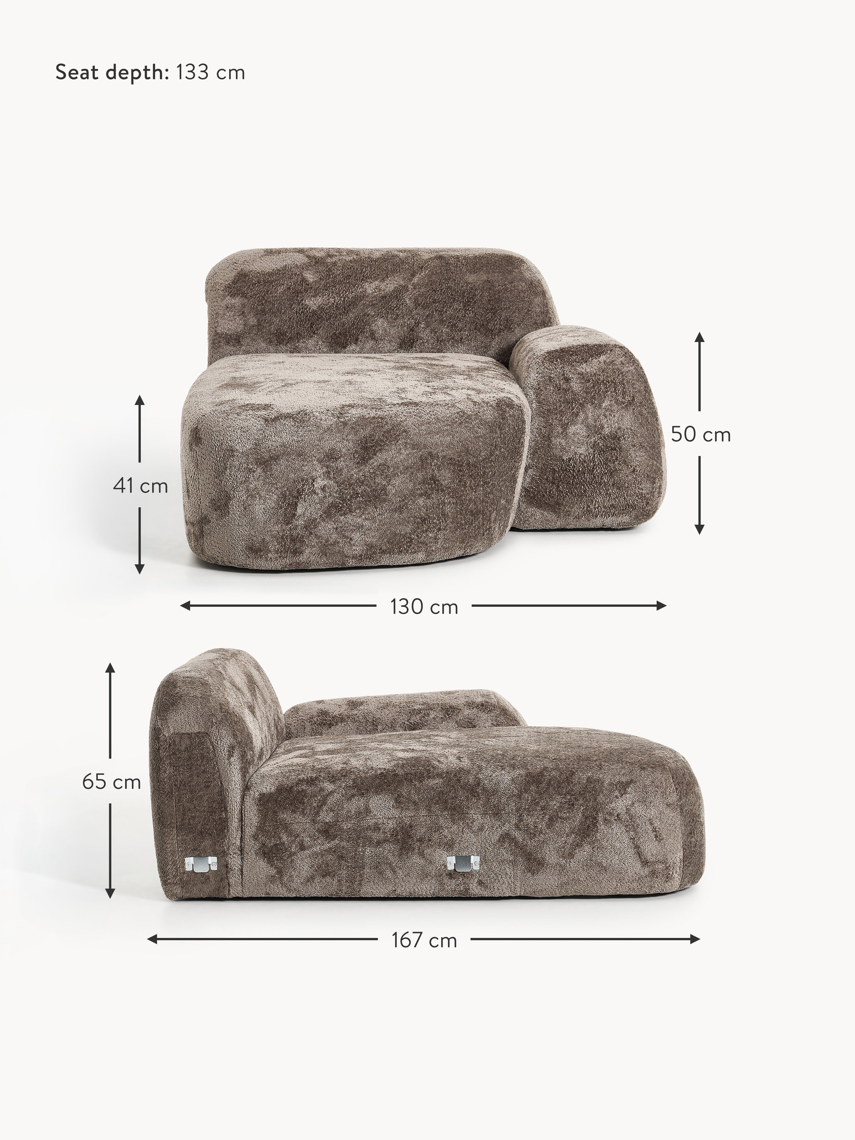 Wolke Teddy Bouclé Chaise Corner Module