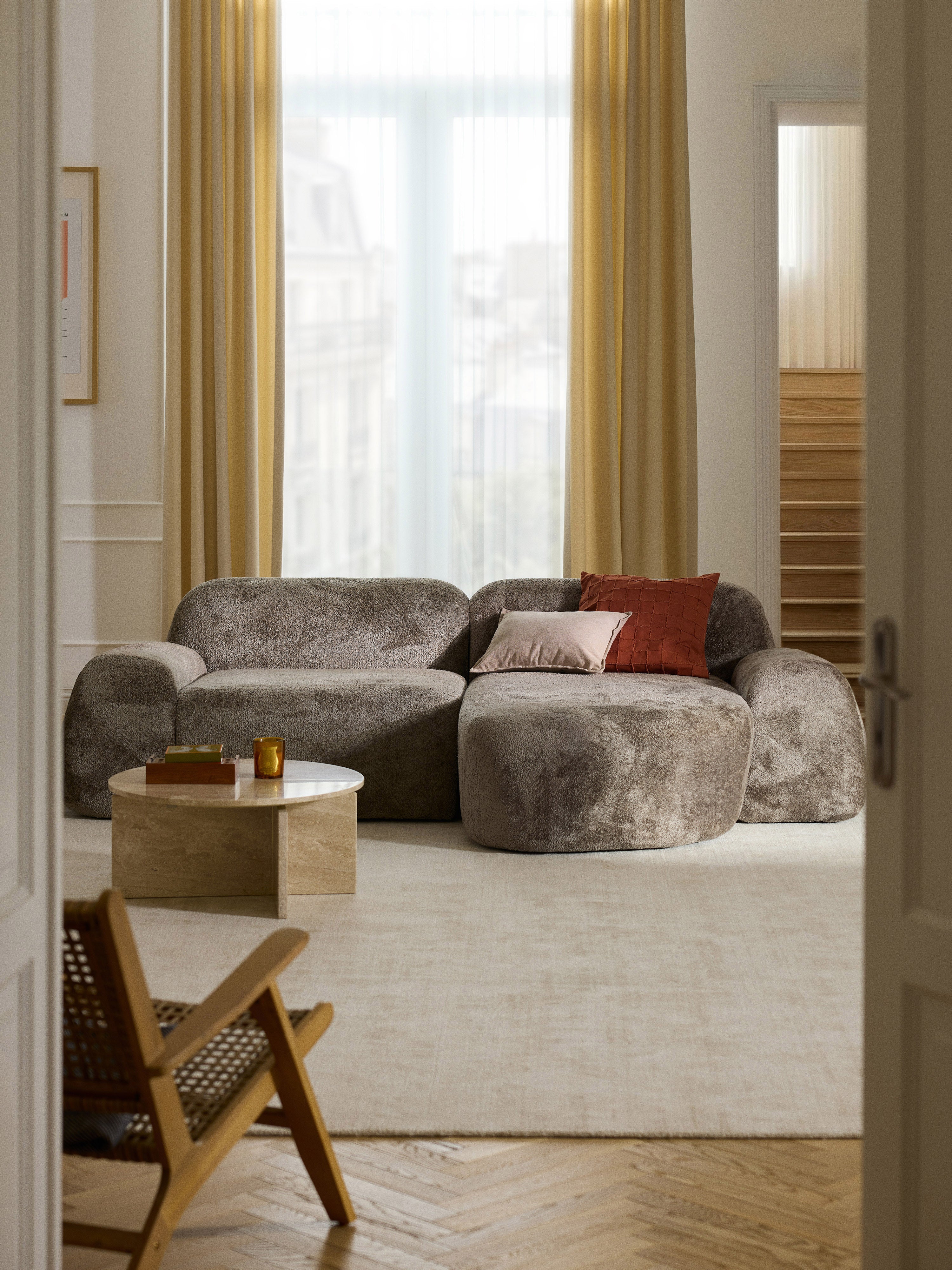 Wolke Teddy Bouclé Chaise Corner Module
