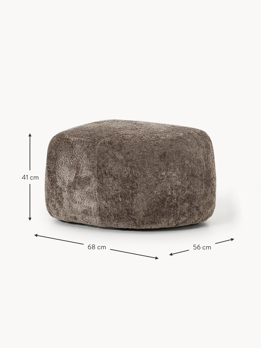 Wolke Oval Teddy Bouclé Ottoman