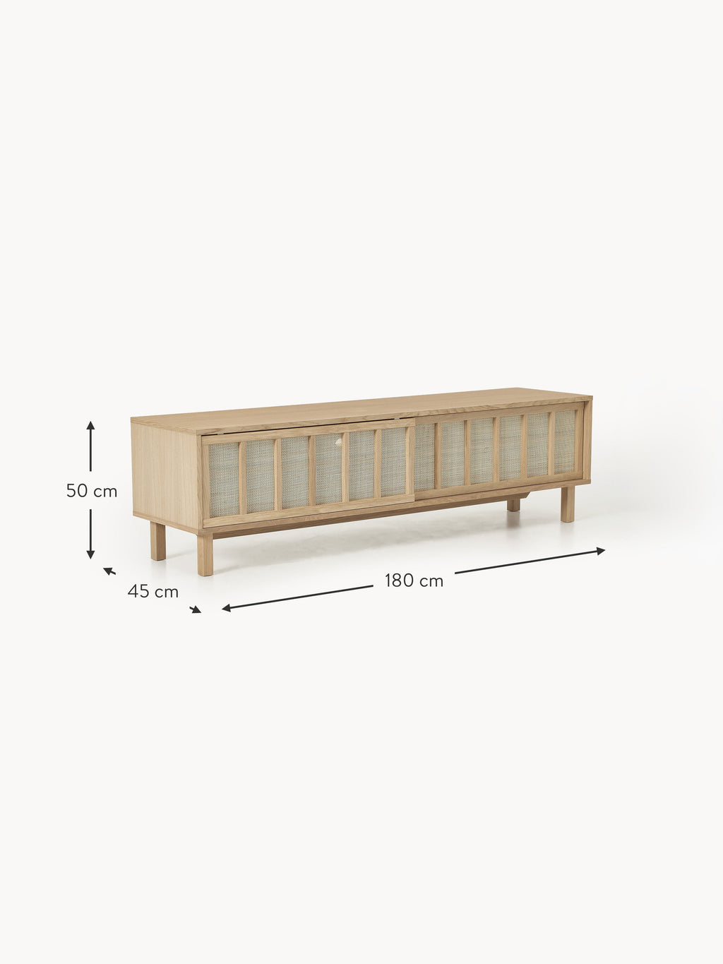 Echo TV Stand with Rattan Fronts