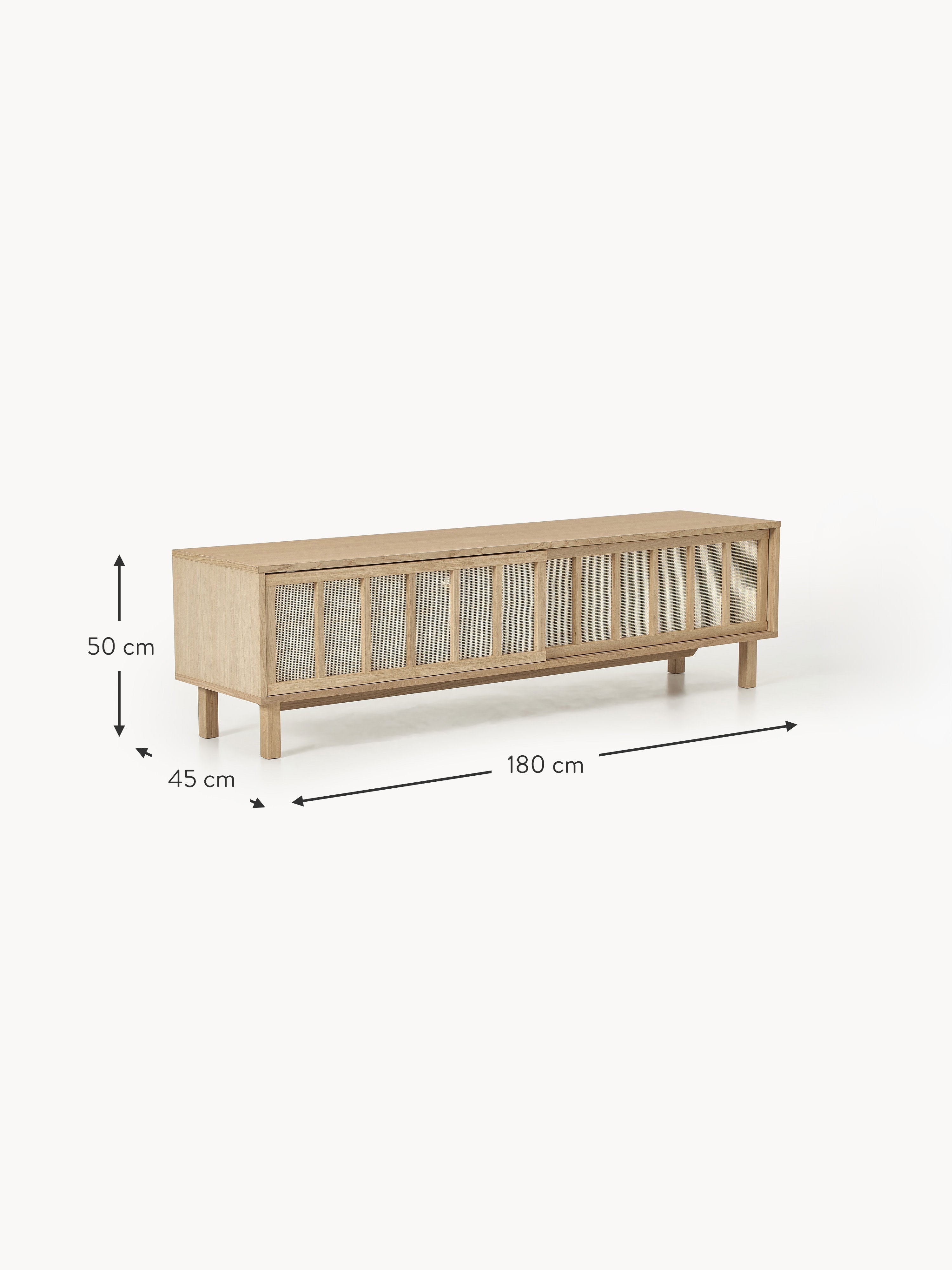 Echo TV Stand with Rattan Fronts