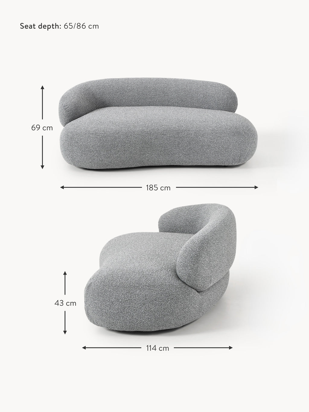 Alba Bouclé Sofa (2-seater)
