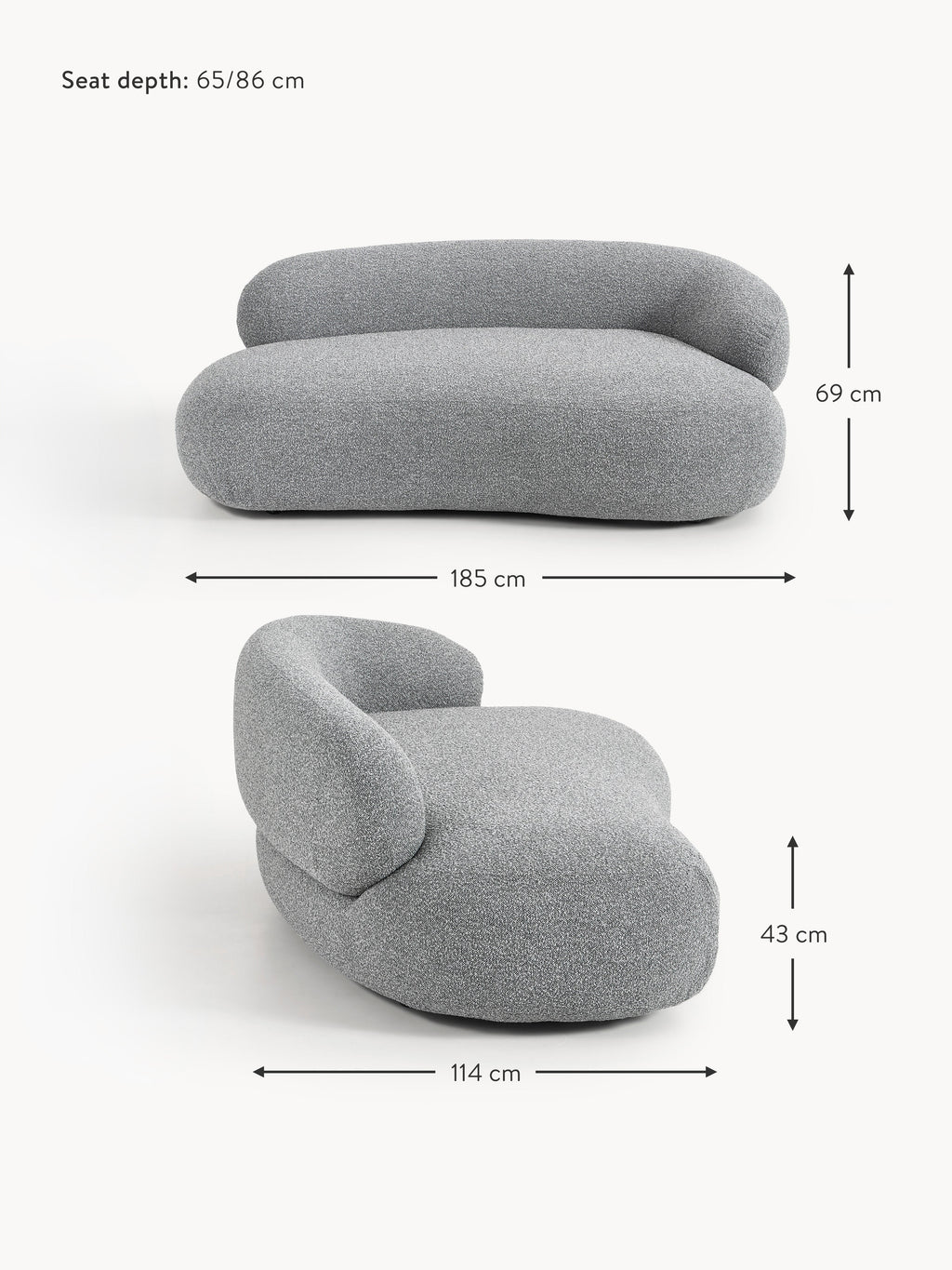 Alba Bouclé Sofa (2-seater)