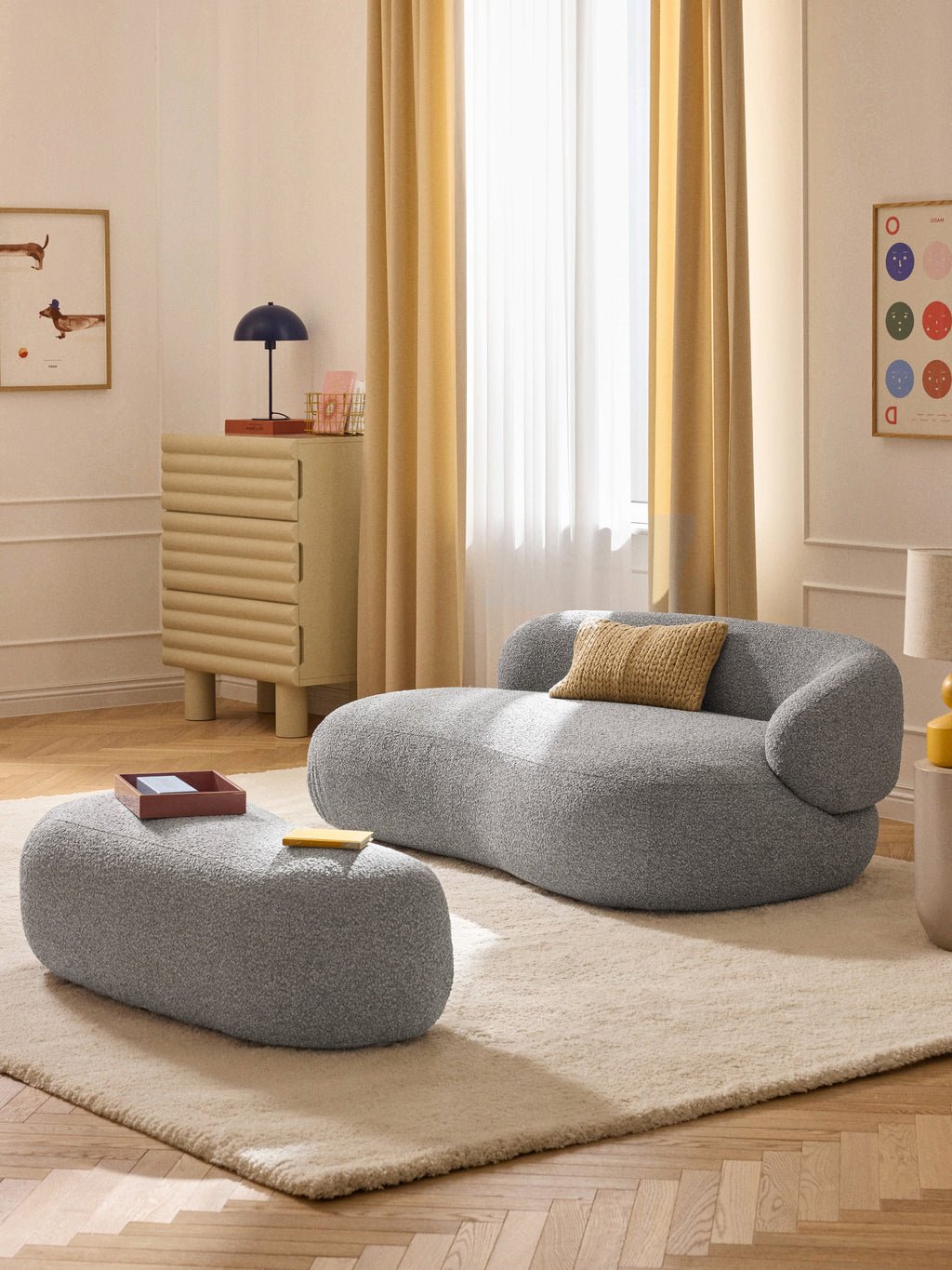 Alba Bouclé Sofa (2-seater)