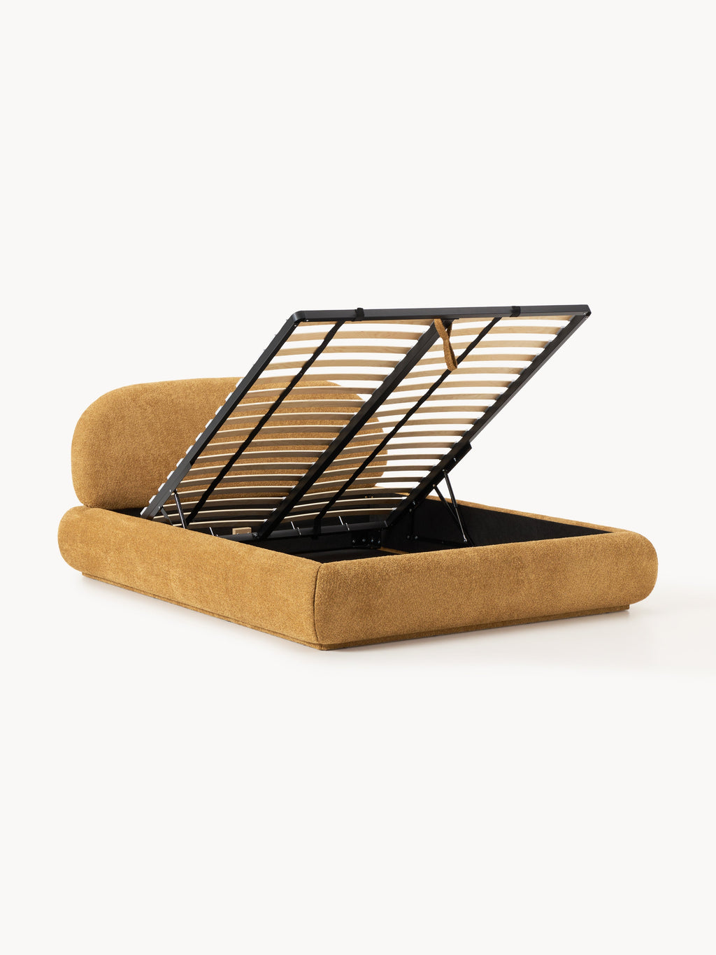 Alba Upholstered Teddy Bouclé Bed with Storage