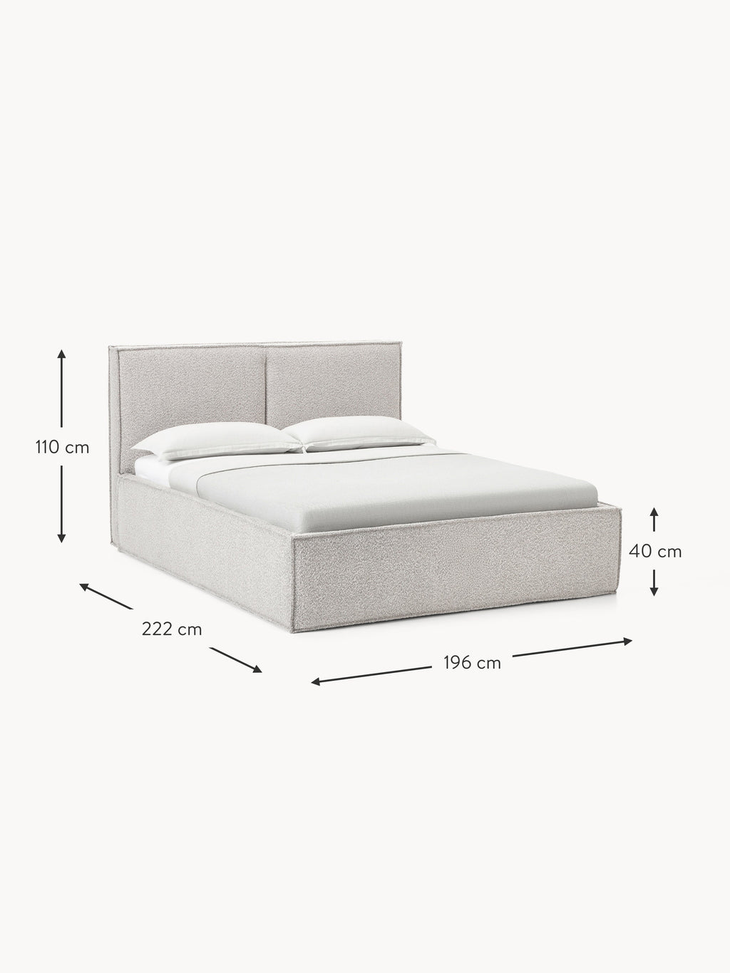 Dream Upholstered Bouclé Bed with Storage
