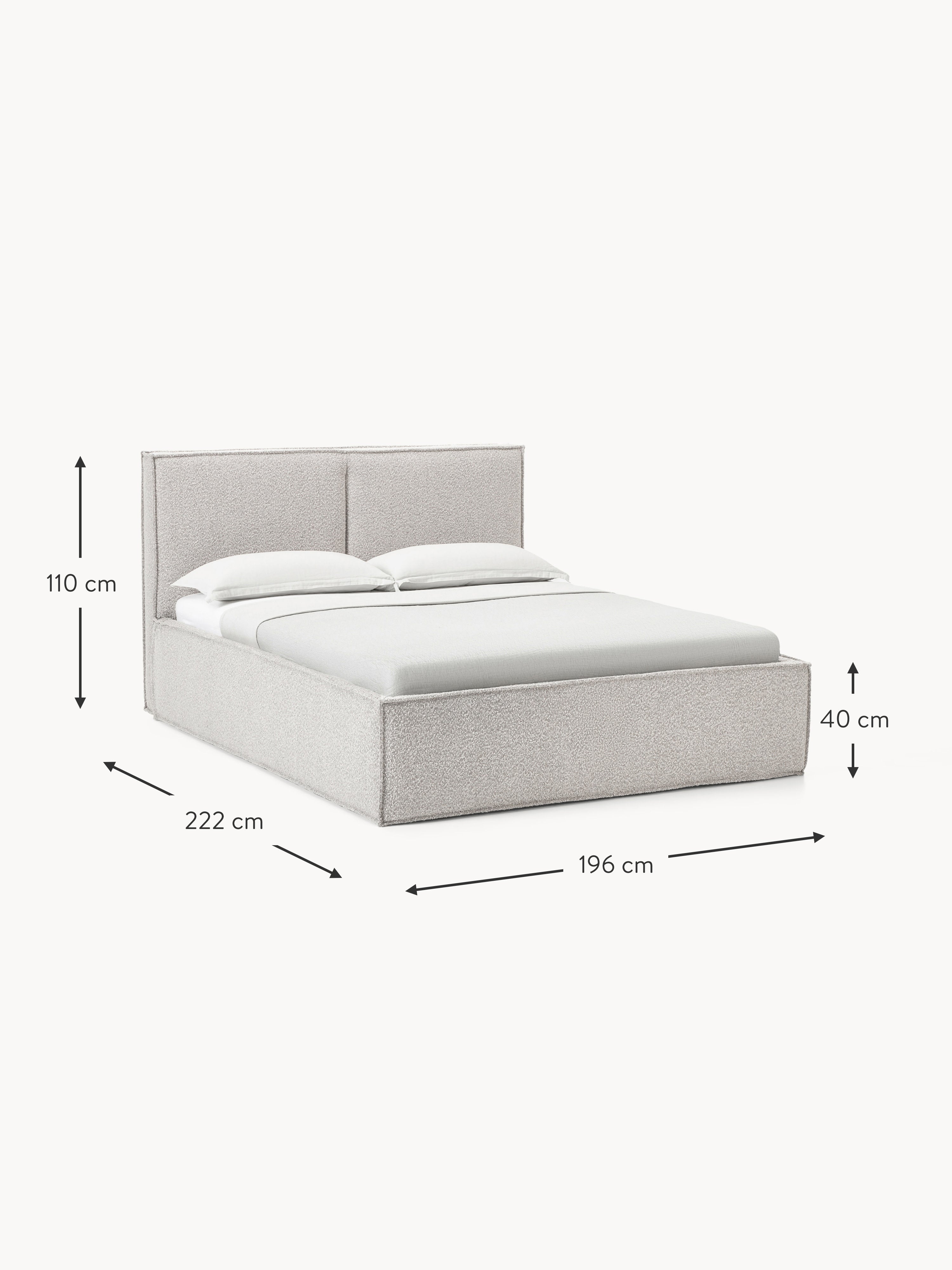 Dream Upholstered Bouclé Bed with Storage