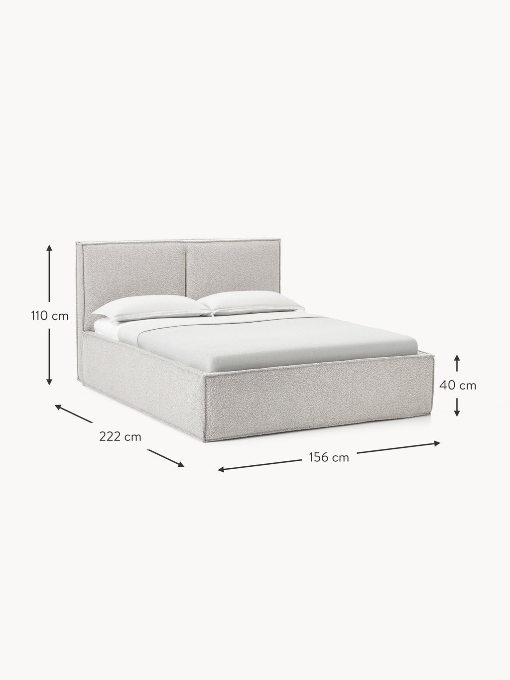 Dream Upholstered Bouclé Bed with Storage