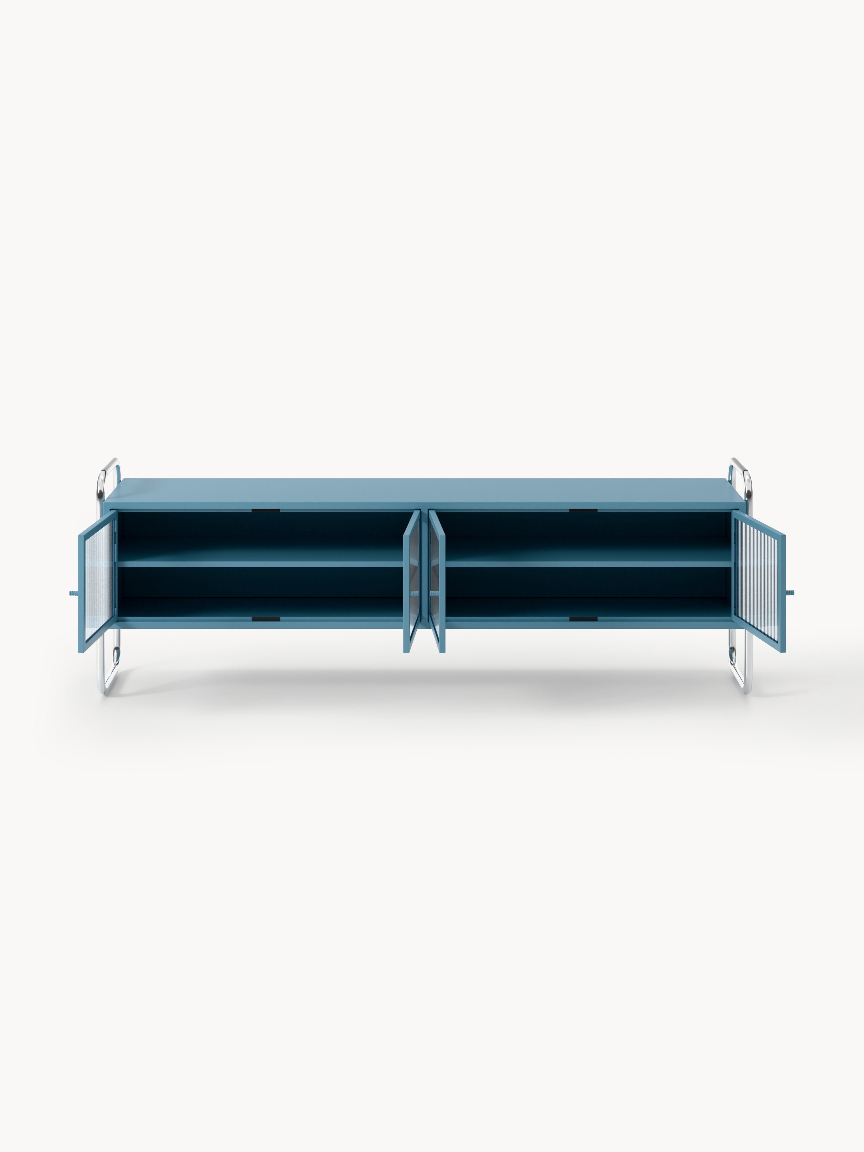 Robyn Metal Lowboard with Glass Front